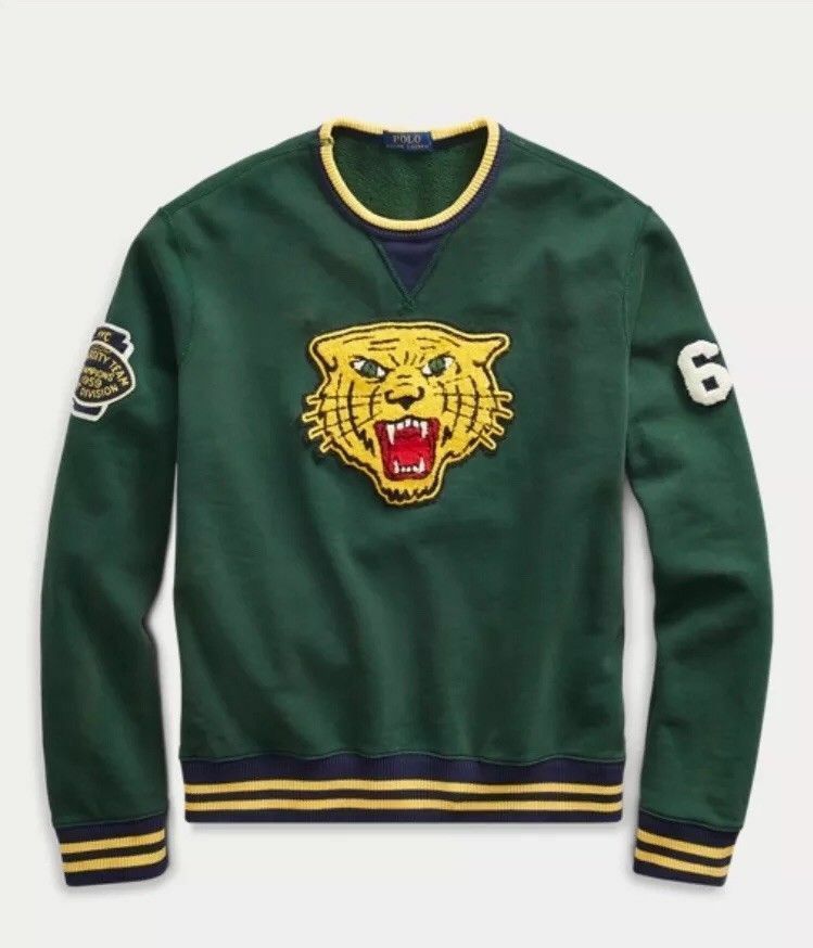 Image of Polo Ralph Laurent Tiger Head Varsity Sweatshirt, Men's (Size 2XL)