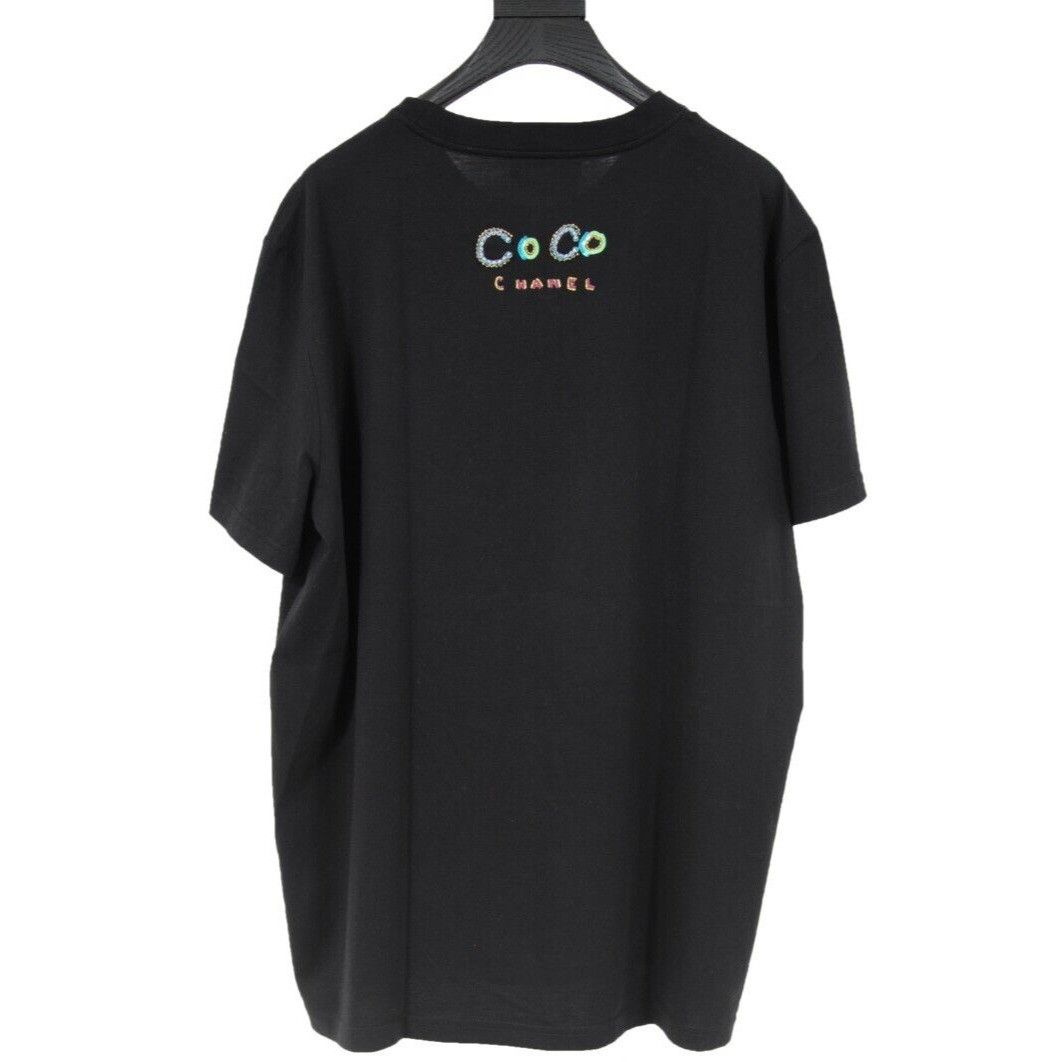 Chanel × Pharrell Black Sequin Coco Logo T Shirt | Grailed