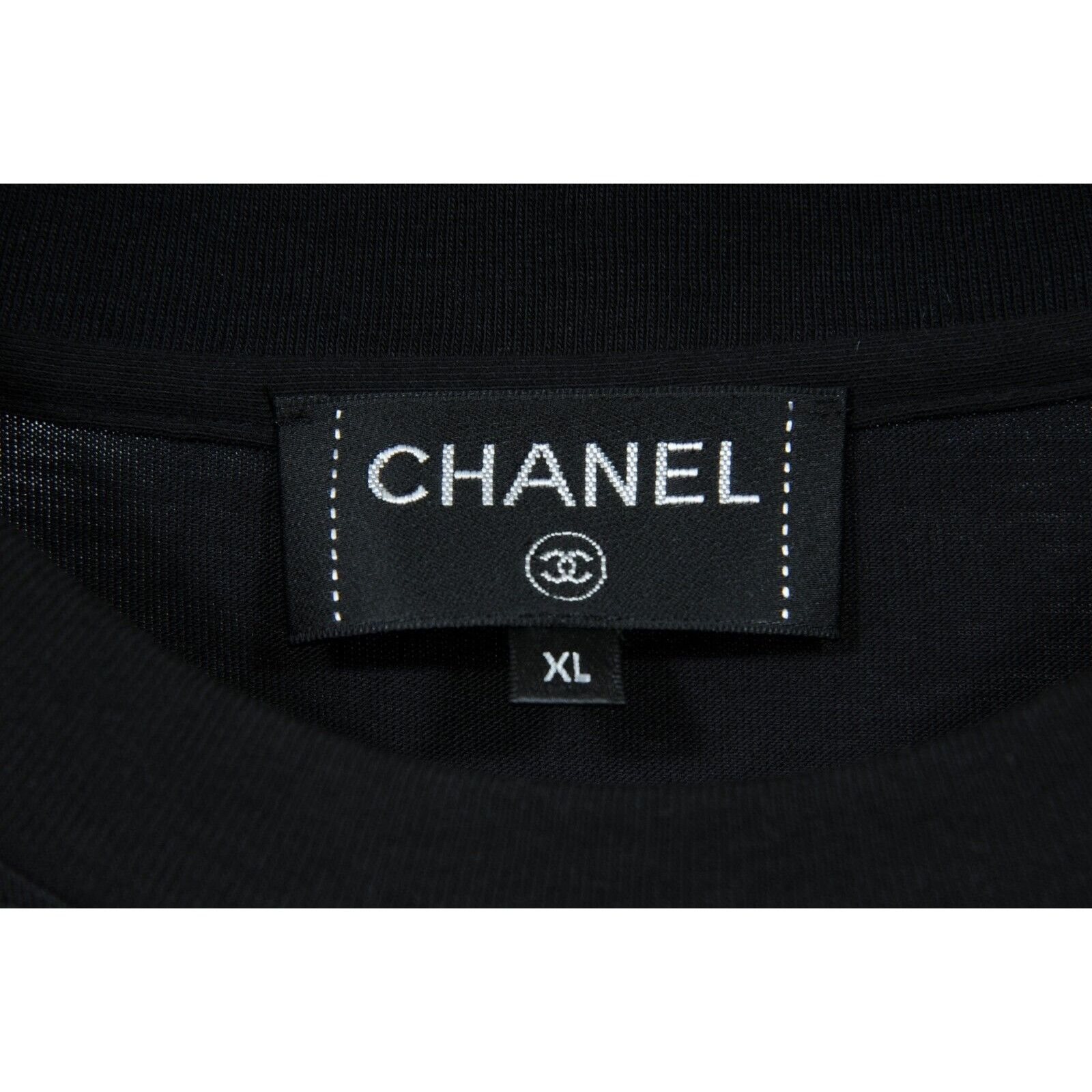 Chanel × Pharrell Black Sequin Coco Logo T Shirt Size US XL / EU 56 / 4 - 5 Thumbnail