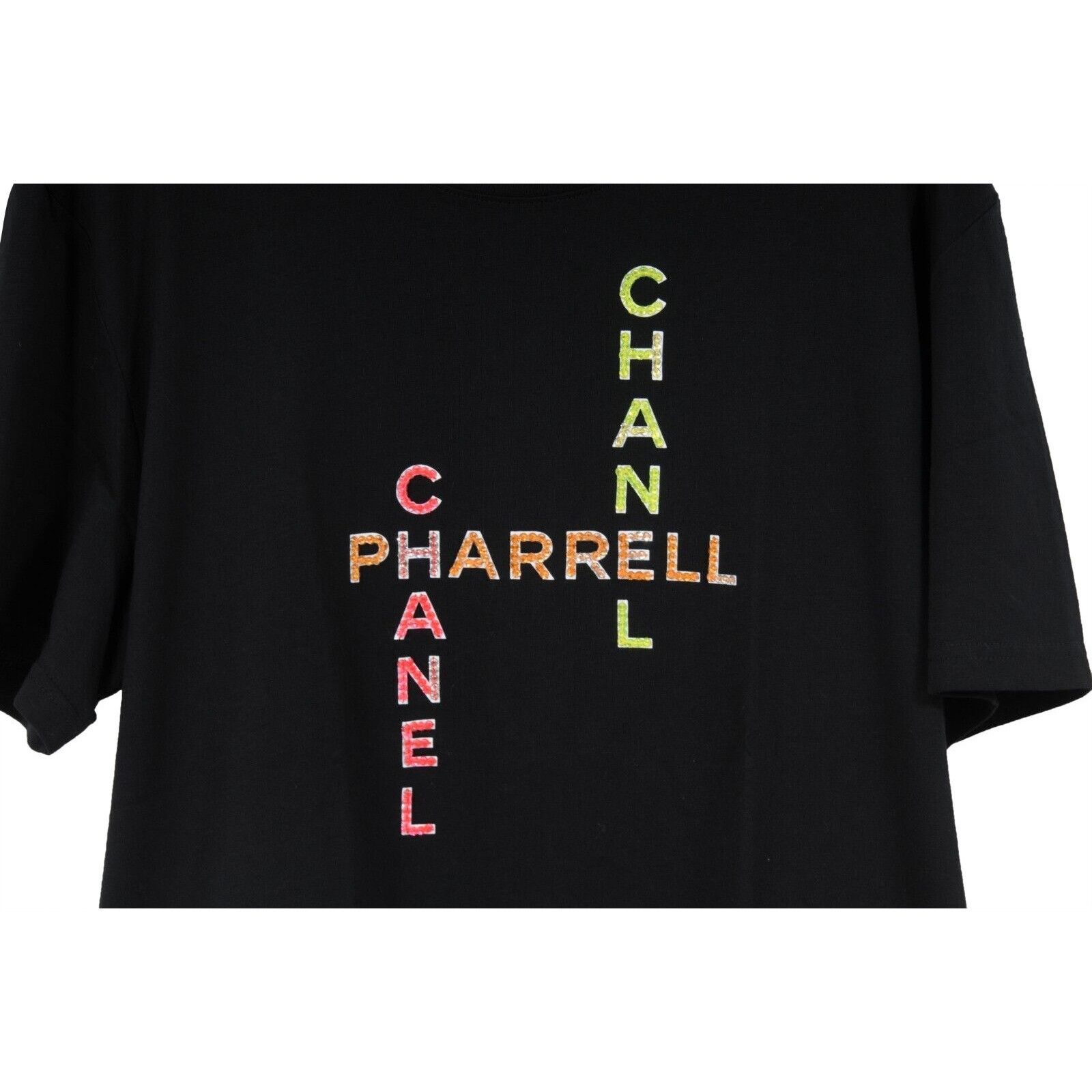 Chanel × Pharrell Black Sequin Coco Logo T Shirt Size US XL / EU 56 / 4 - 3 Thumbnail