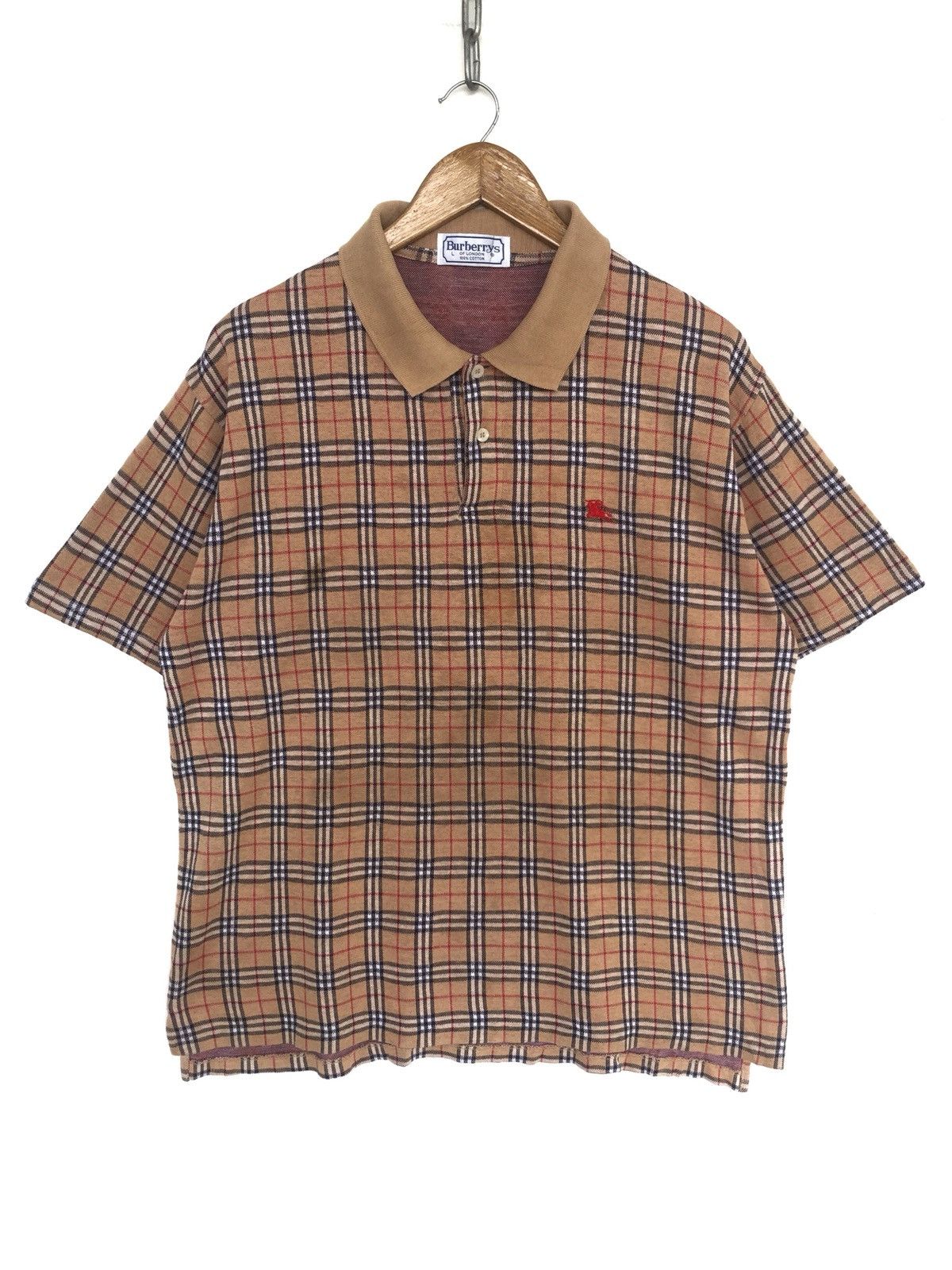 Burberry ICONIC🔥90s Nova Checked 90s Oversized Polos Shirt Size US L / EU 52-54 / 3 - 2 Thumbnail