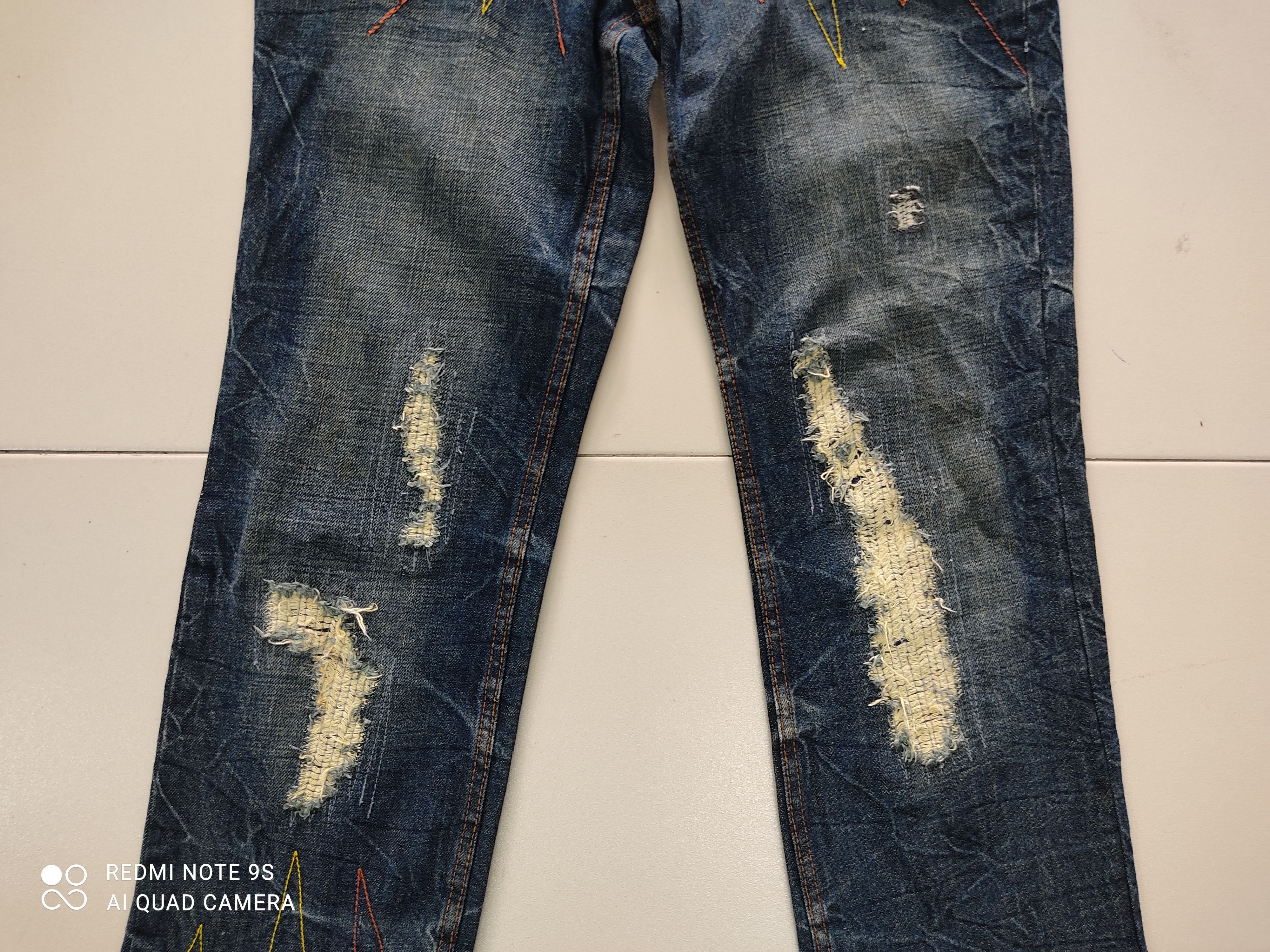 Japanese Brand Quarter Cent Flash Big Logo SKULL EMBEROIDERY jeans Size US 31 - 3 Thumbnail