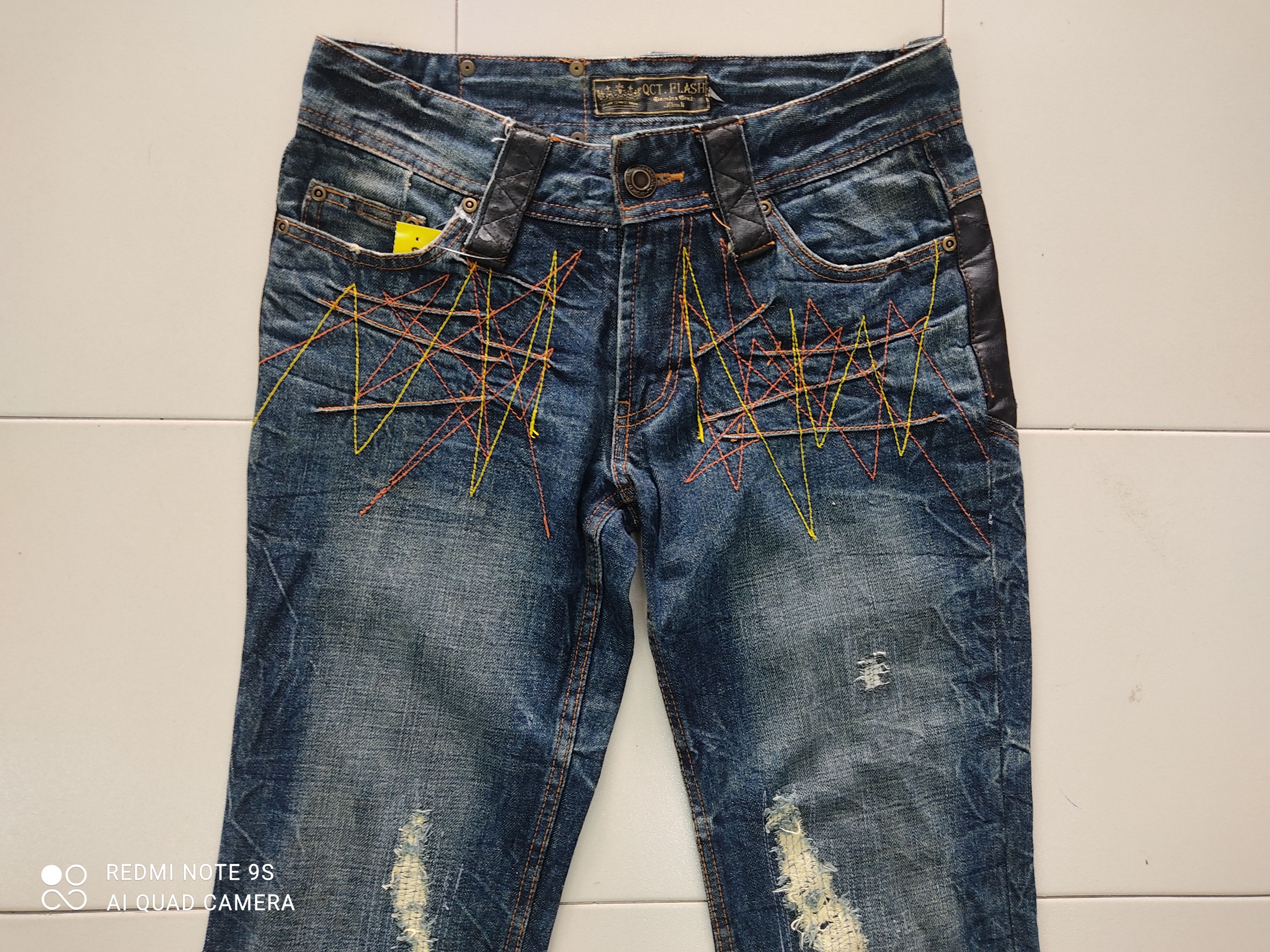 Japanese Brand Quarter Cent Flash Big Logo SKULL EMBEROIDERY jeans Size US 31 - 2 Thumbnail