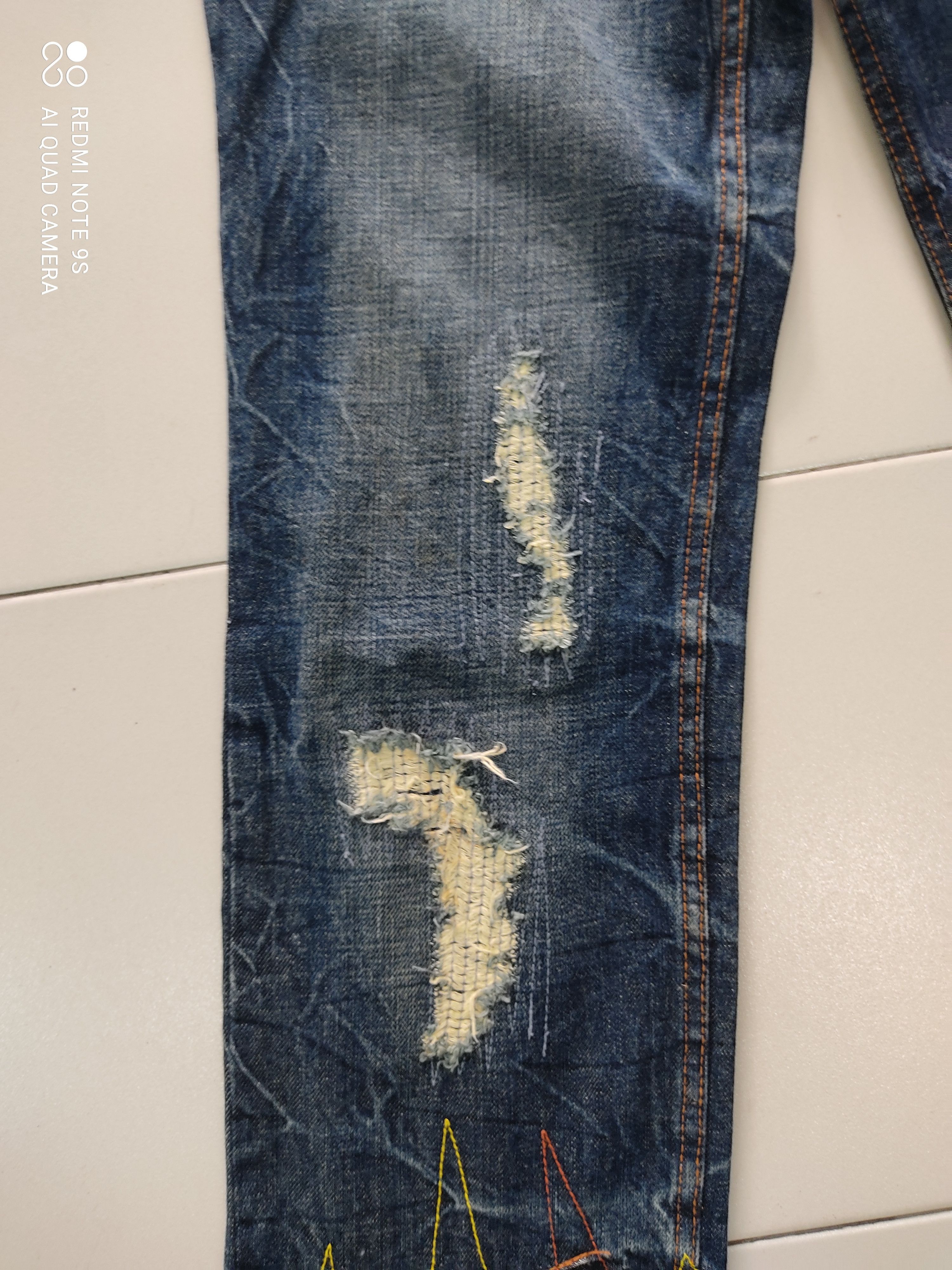 Japanese Brand Quarter Cent Flash Big Logo SKULL EMBEROIDERY jeans Size US 31 - 8 Thumbnail