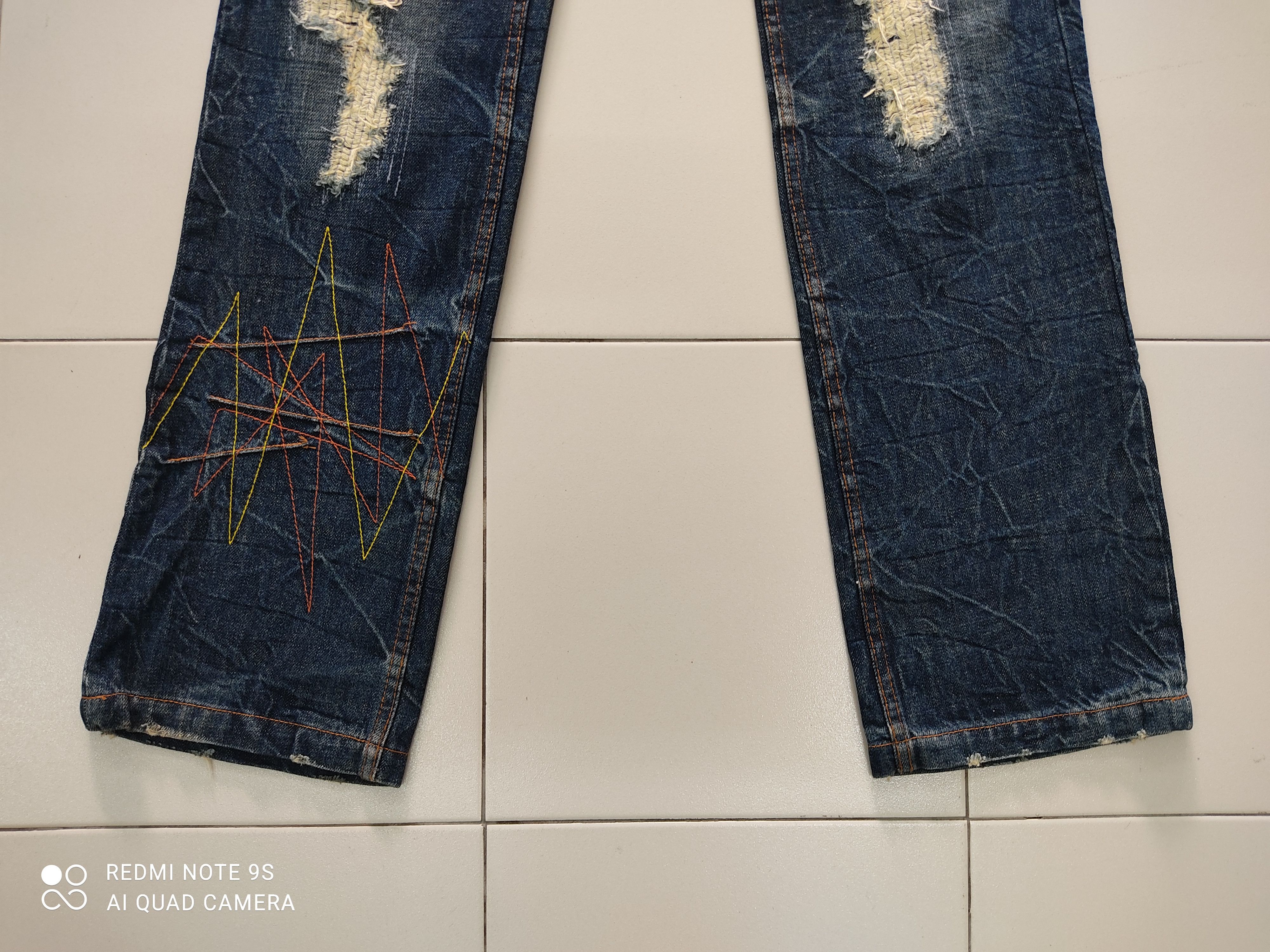 Japanese Brand Quarter Cent Flash Big Logo SKULL EMBEROIDERY jeans Size US 31 - 4 Thumbnail