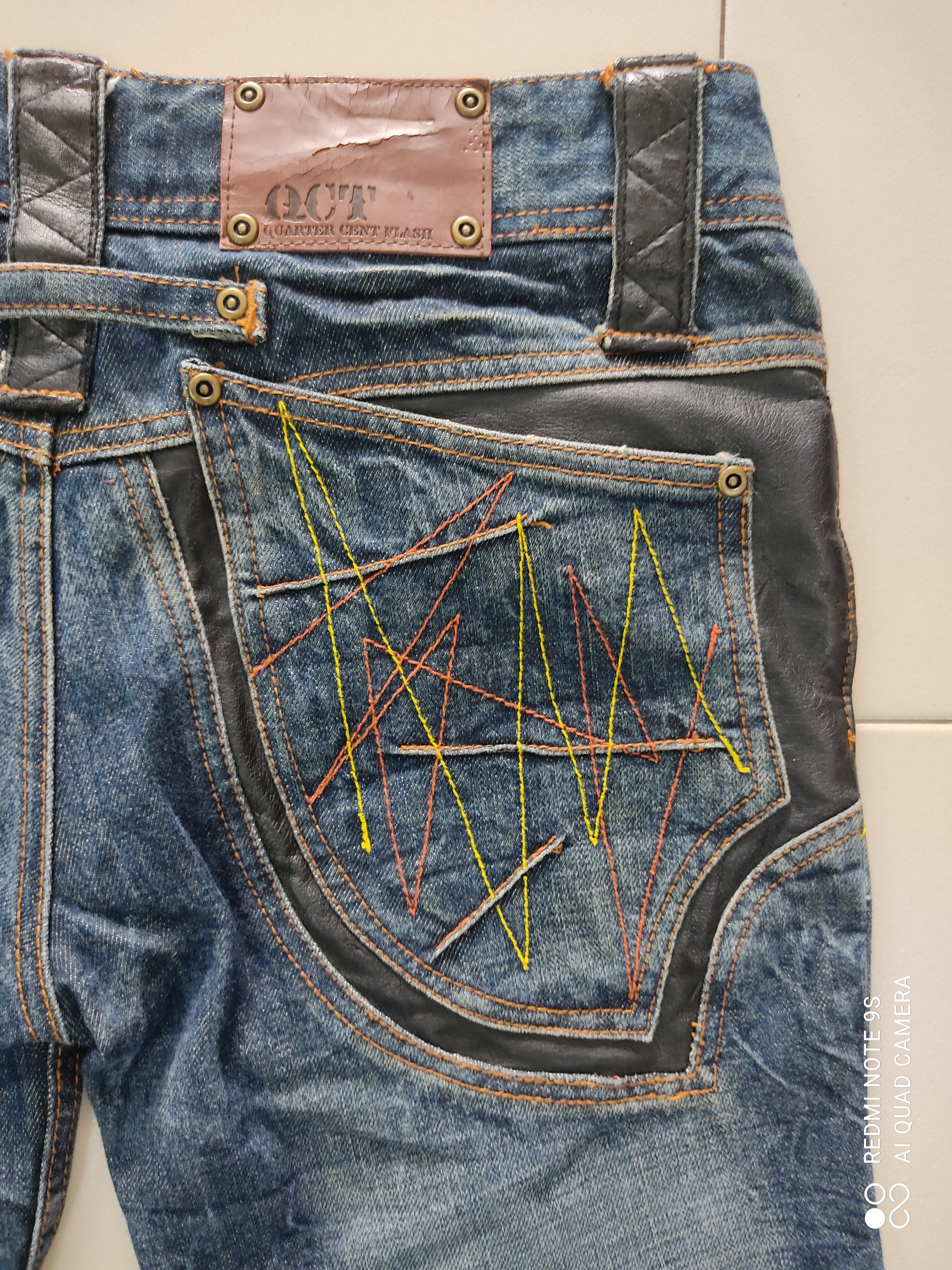 Japanese Brand Quarter Cent Flash Big Logo SKULL EMBEROIDERY jeans Size US 31 - 15 Thumbnail
