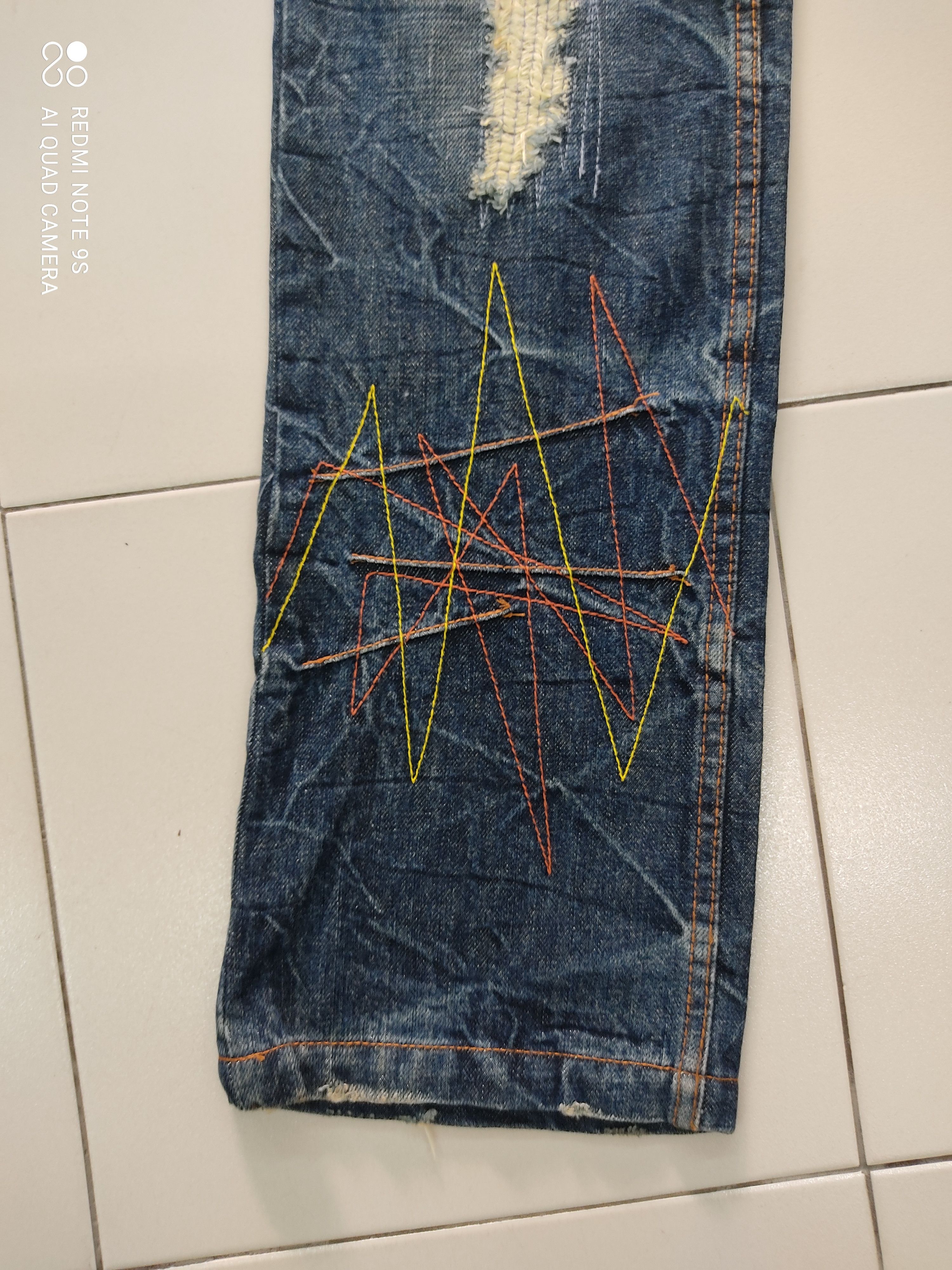 Japanese Brand Quarter Cent Flash Big Logo SKULL EMBEROIDERY jeans Size US 31 - 10 Thumbnail