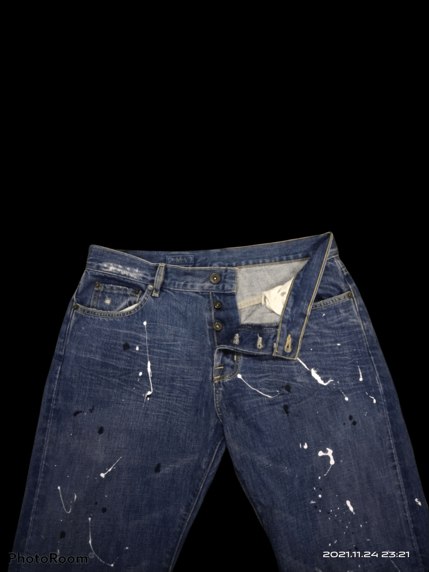 Art Comes First DiSTRESSED JAPANESE BRAND KUNNA SPLATTER DENIM PANTS Size US 33 - 3 Thumbnail