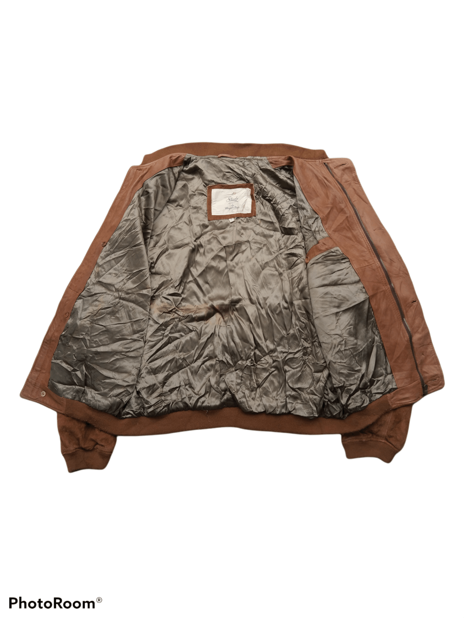 Vintage CHEVIGNON STUDIO RIRI ZIPPER BOMBER SUEDE LEATHER Size US L / EU 52-54 / 3 - 4 Thumbnail