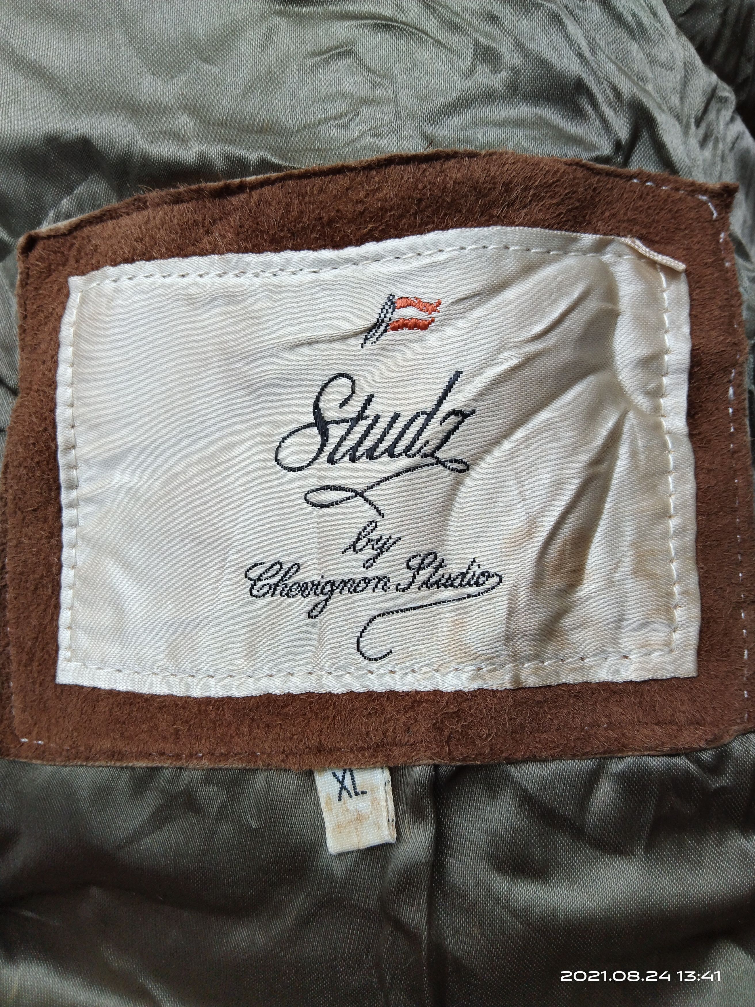 Vintage CHEVIGNON STUDIO RIRI ZIPPER BOMBER SUEDE LEATHER Size US L / EU 52-54 / 3 - 11 Thumbnail