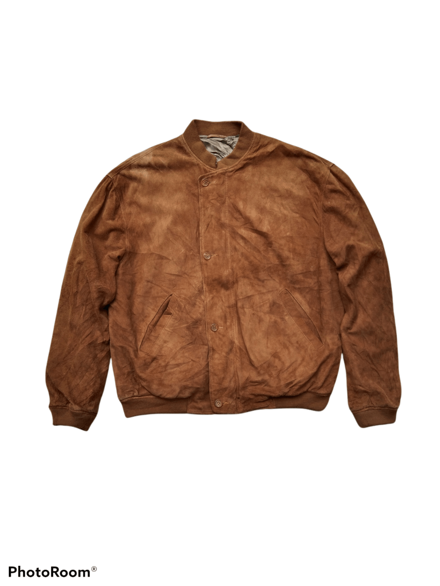 Vintage CHEVIGNON STUDIO RIRI ZIPPER BOMBER SUEDE LEATHER Size US L / EU 52-54 / 3 - 1 Thumbnail