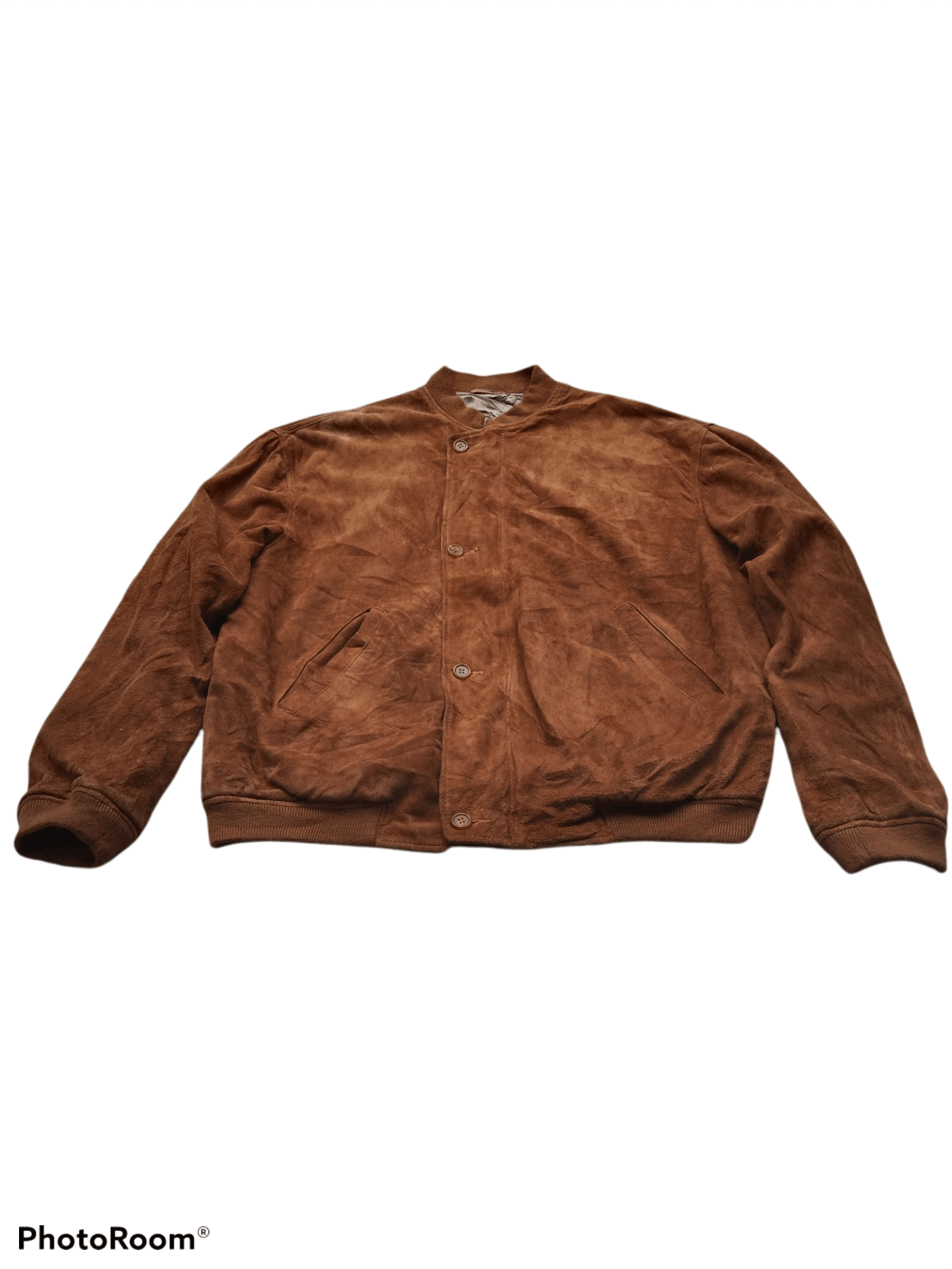 Vintage CHEVIGNON STUDIO RIRI ZIPPER BOMBER SUEDE LEATHER Size US L / EU 52-54 / 3 - 3 Thumbnail