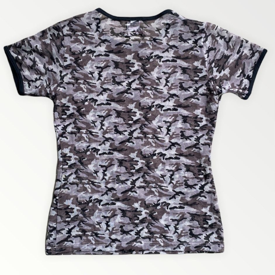 Jean Paul Gaultier Vintage JPG Grey Camo Sheer Mesh T Shirt Size US XS / EU 42 / 0 - 2 Thumbnail