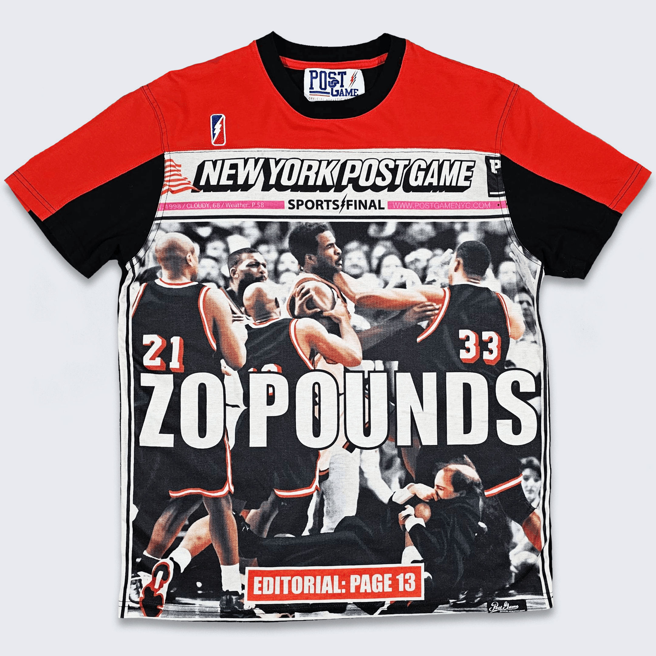 image of NBA x Post Game Miami Heat Vintage Alonzo Mourning Basketball Shirt in Red, Men's (Size Large)