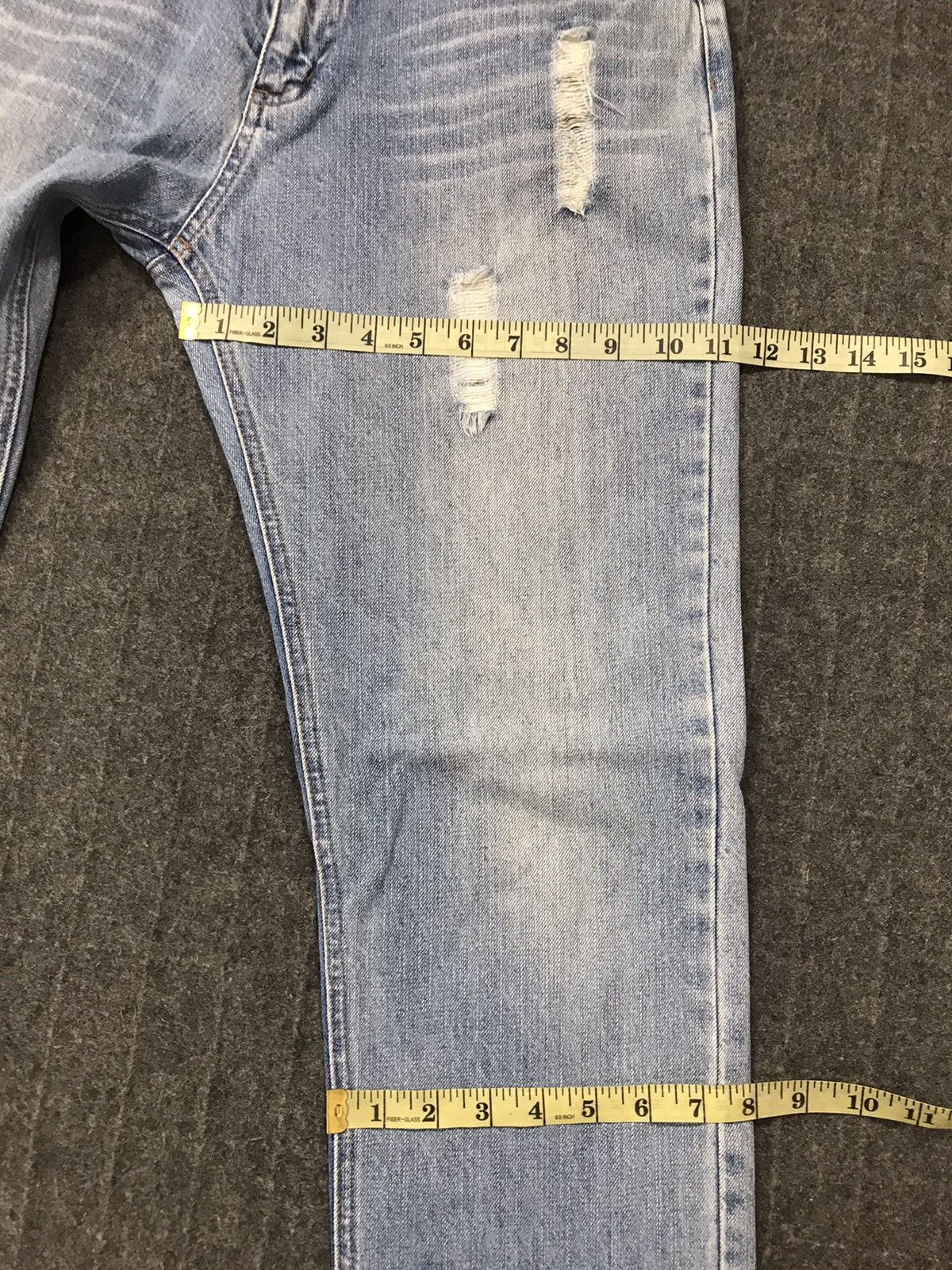 Japanese Brand × Vintage Vtg Japanese Brand Double Waist Art Flower Distressed jeans Size 30" / US 8 / IT 44 - 13 Thumbnail
