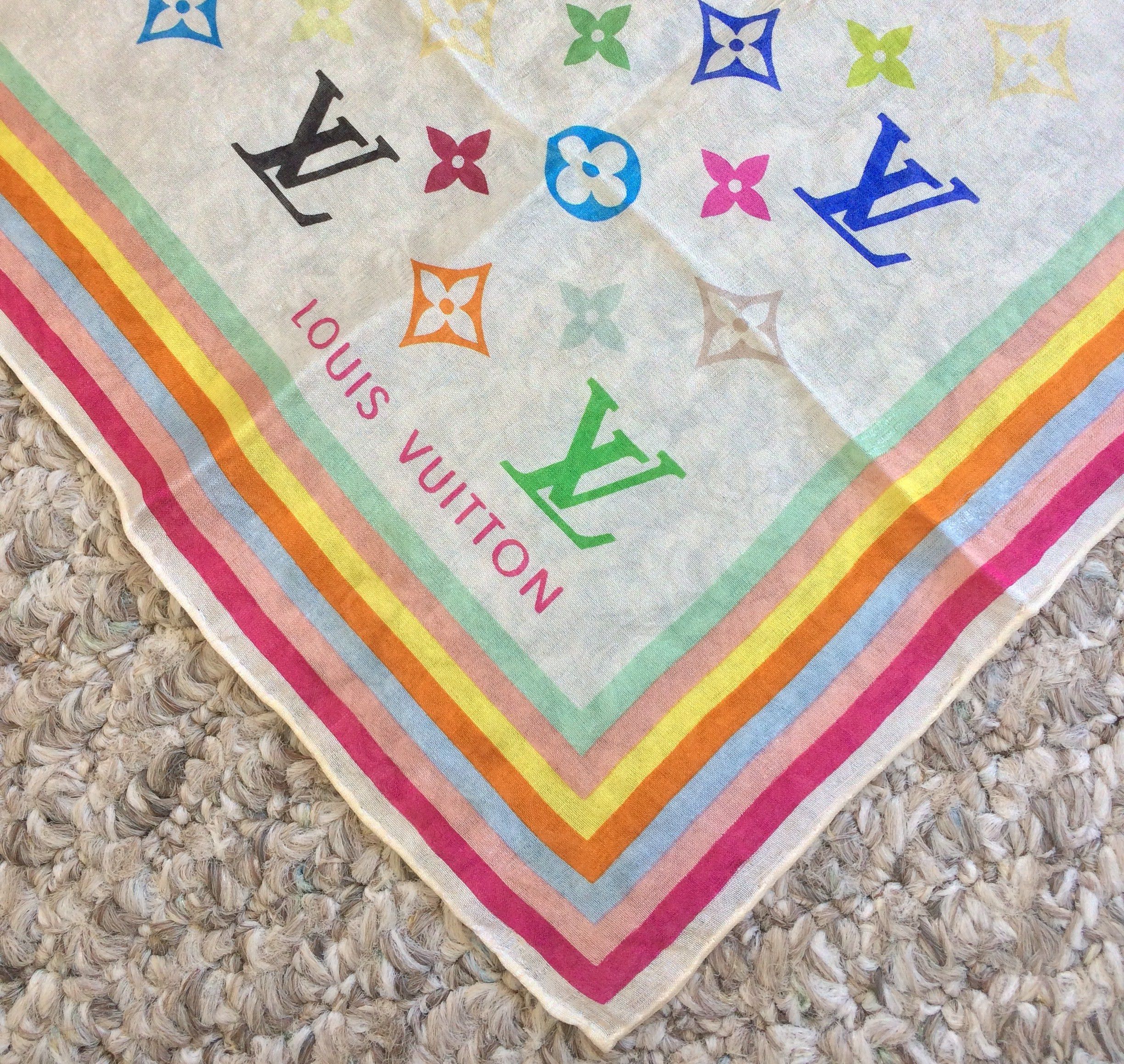 Louis Vuitton × Takashi Murakami S/S 2003 Louis Vuitton Murakami Monogram Silk Scarf Size ONE SIZE - 4 Thumbnail