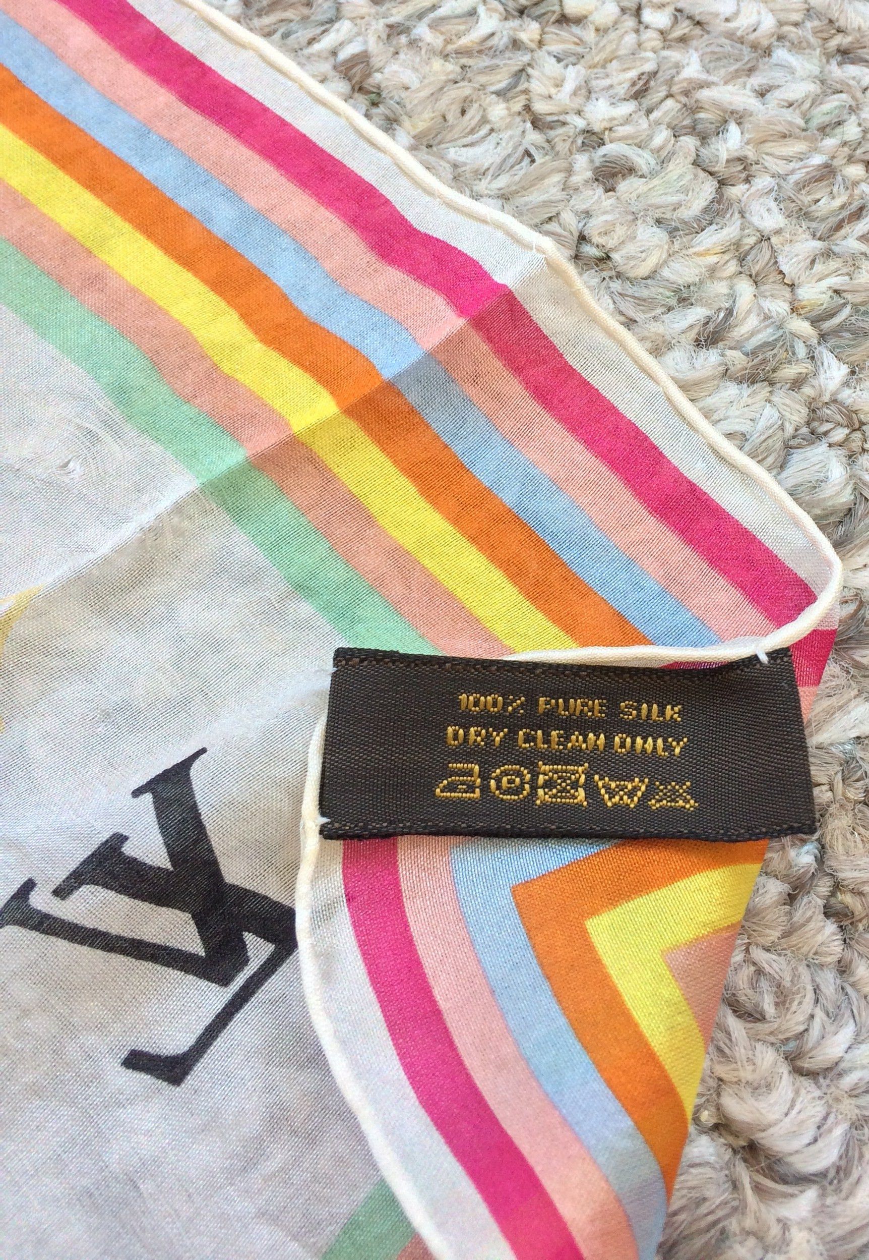 Louis Vuitton × Takashi Murakami S/S 2003 Louis Vuitton Murakami Monogram Silk Scarf Size ONE SIZE - 7 Thumbnail