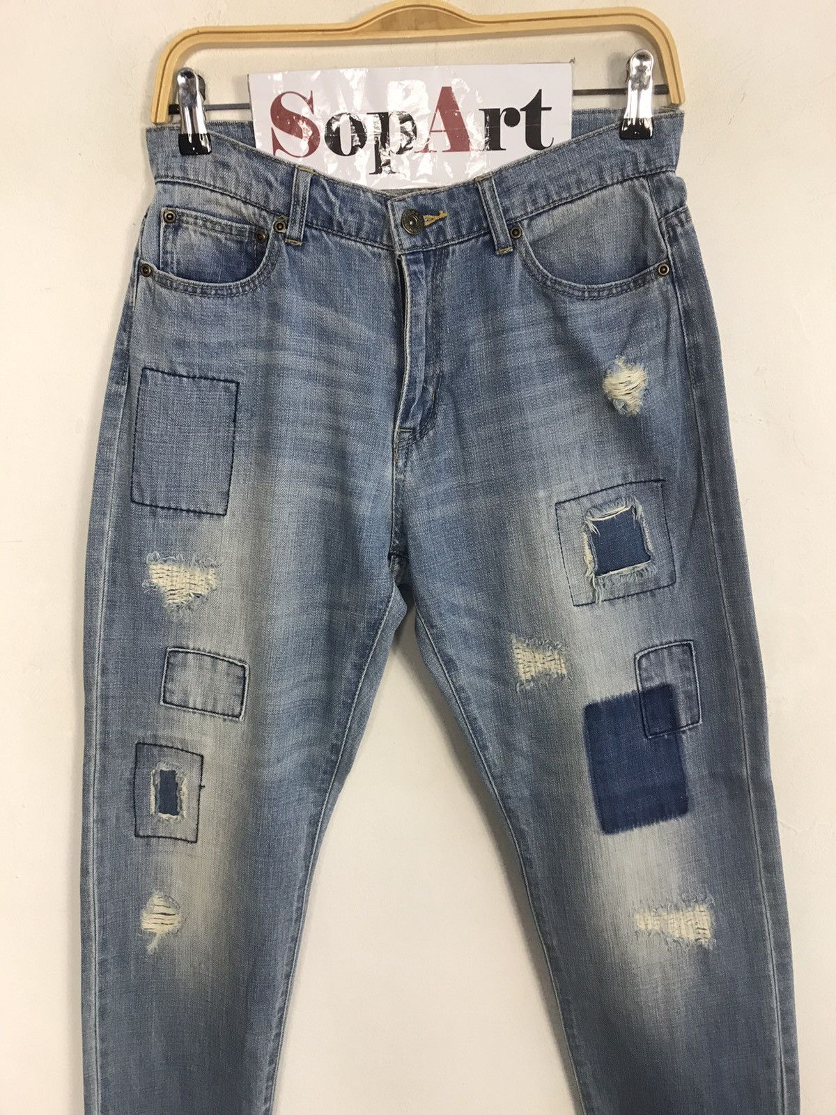 Japanese Brand × Vintage Vintage Nanea Design Patchwork Jeans Style Size 29" - 3 Thumbnail