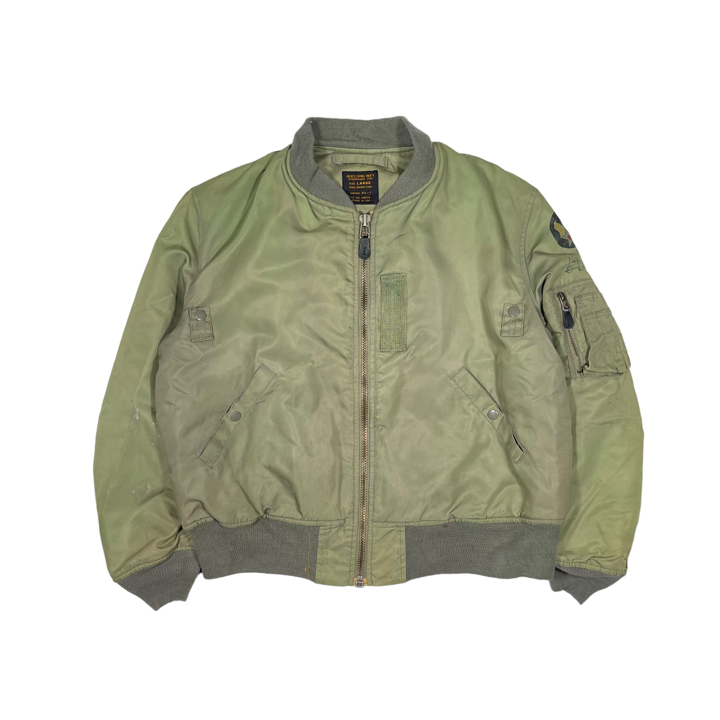 Other 1980s MA1 Sun Faded World War Air Force Bomber Jacket Size US L / EU 52-54 / 3 - 1 Thumbnail