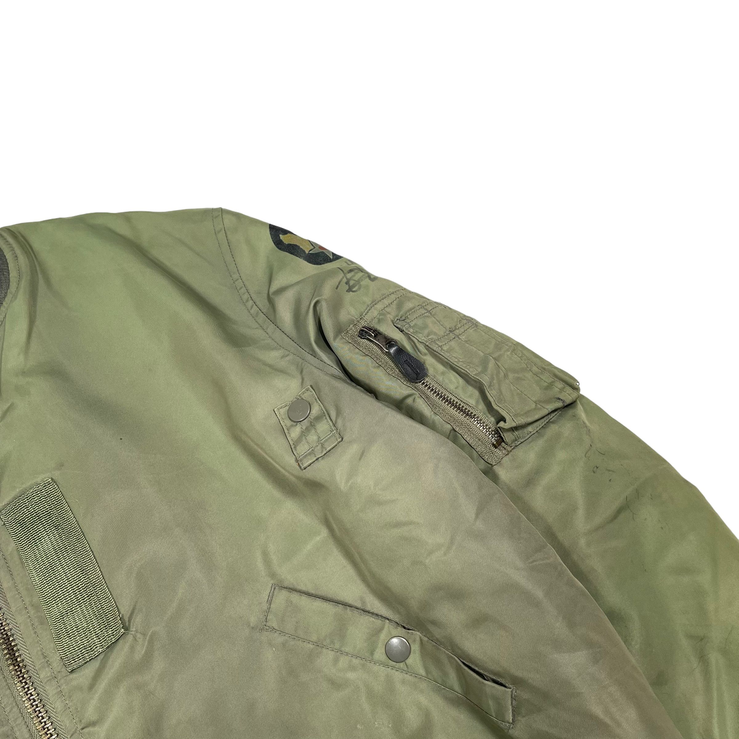 Other 1980s MA1 Sun Faded World War Air Force Bomber Jacket Size US L / EU 52-54 / 3 - 4 Thumbnail