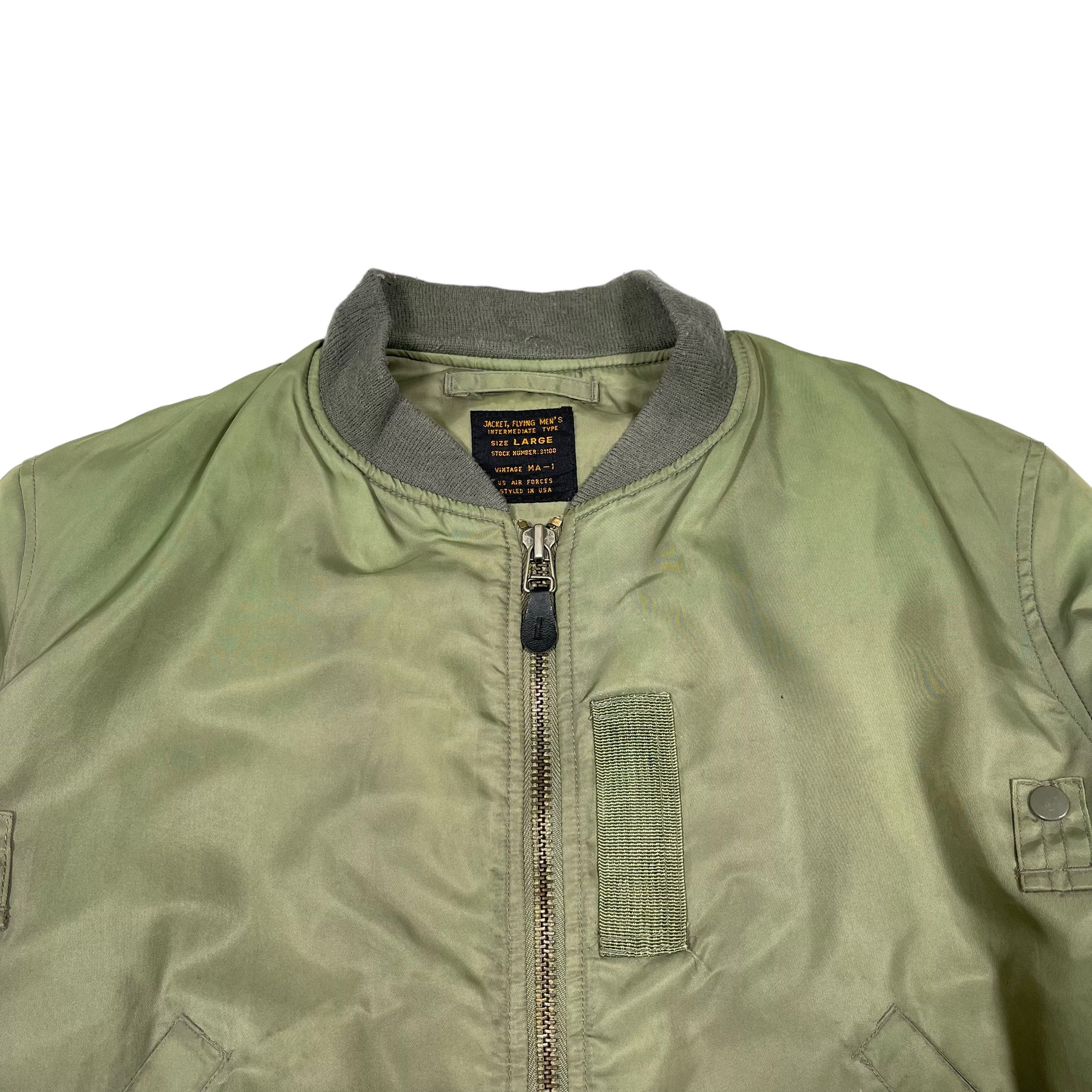 Other 1980s MA1 Sun Faded World War Air Force Bomber Jacket Size US L / EU 52-54 / 3 - 2 Thumbnail