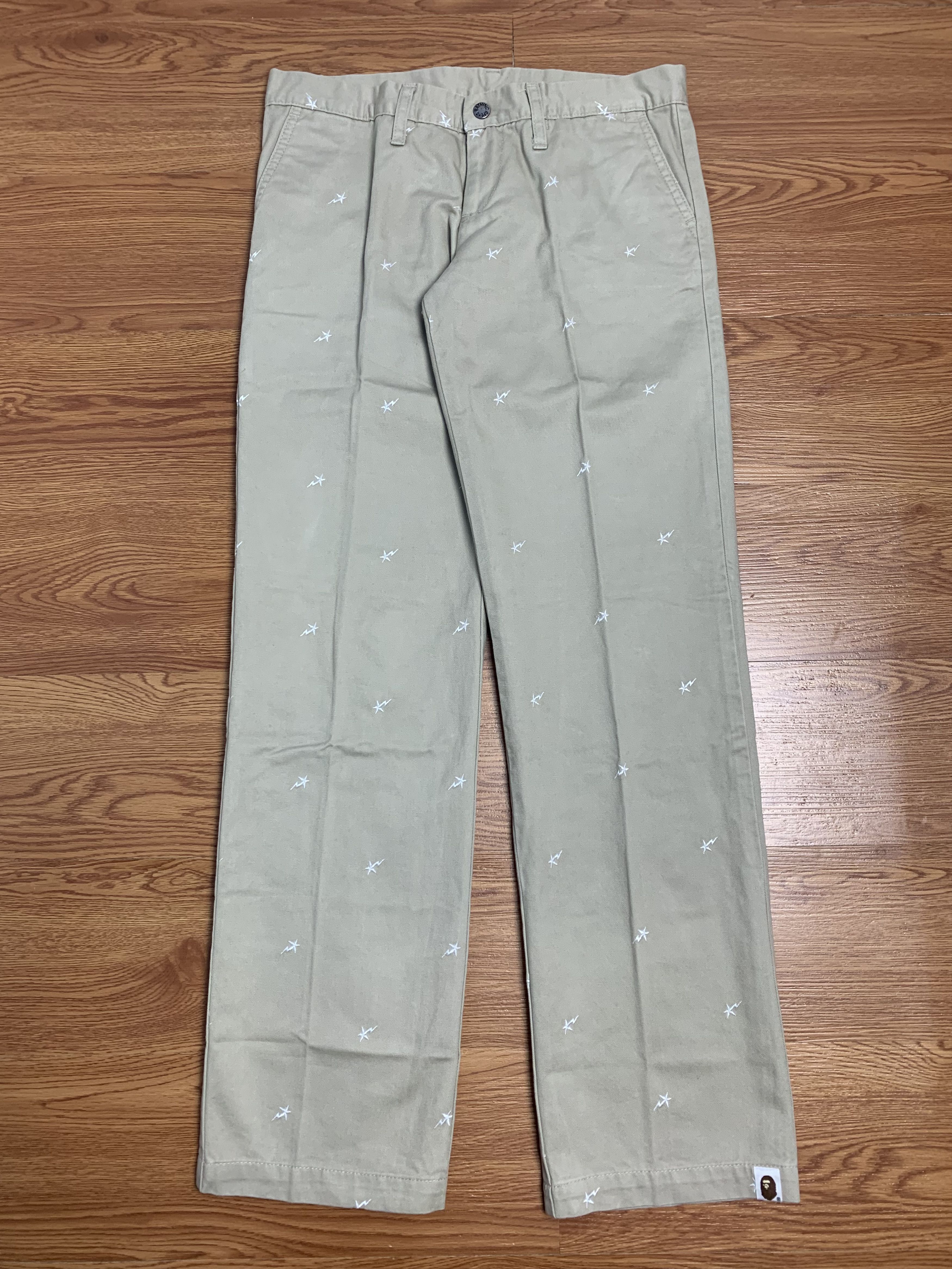 Bape Bapesta Logo Embroid Chino Pants Size US 30 / EU 46 - 1 Thumbnail