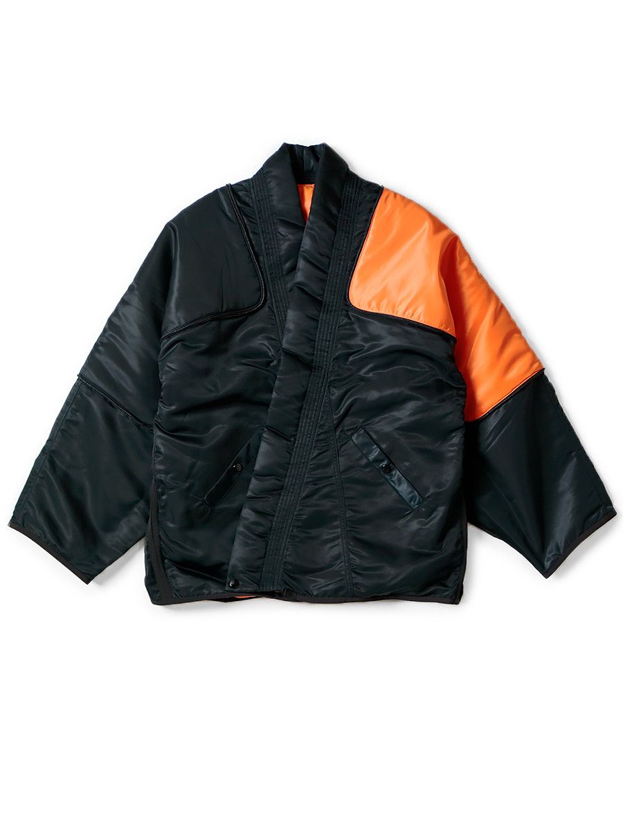 KAPITAL キャピタル MA-1ナイロン スマイルフライトボレロ　サイズ3 KAPITAL MA-1 Nylon Siamese Bomber Jacket Khaki Black EK-1680LJ