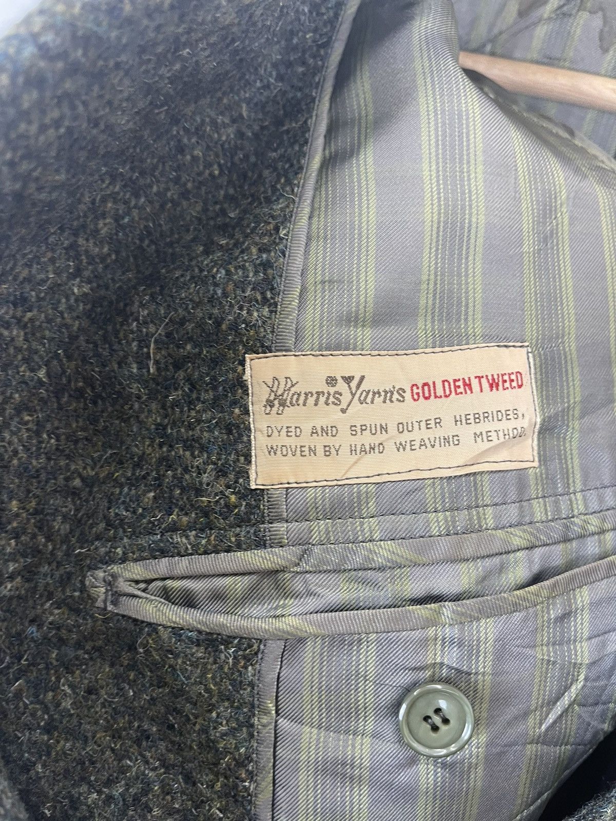 Harris Tweed Vintage 80’s GOLDEN TWEED By Harris Yarns Houndstooth Size US M / EU 48-50 / 2 - 5 Thumbnail