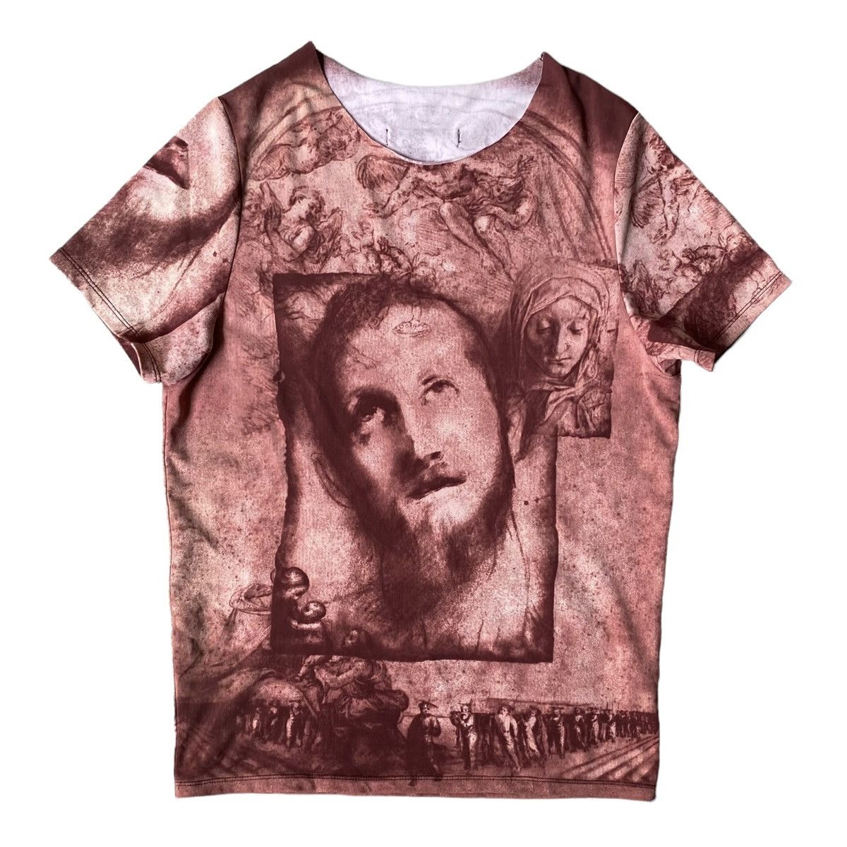 image of Jean Paul Gaultier Jpg Jesus T Shirt in Red, Men's (Size XS)