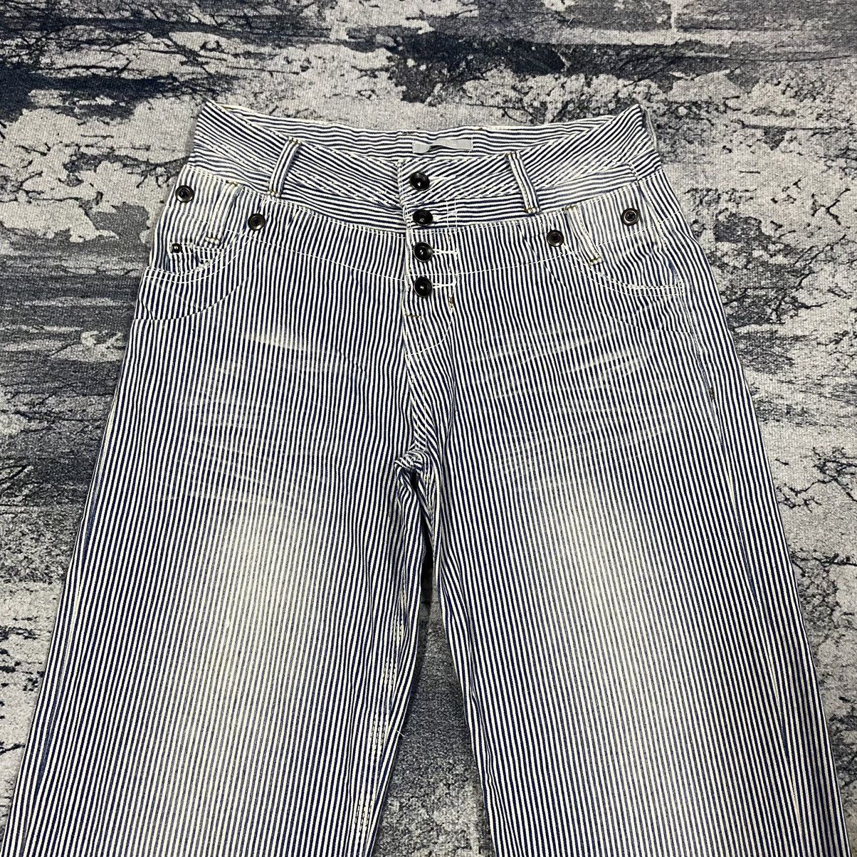 14th Addiction × Japanese Brand × Vintage Vintage Faded Hickory Double Waist Pants Size US 31 - 6 Thumbnail