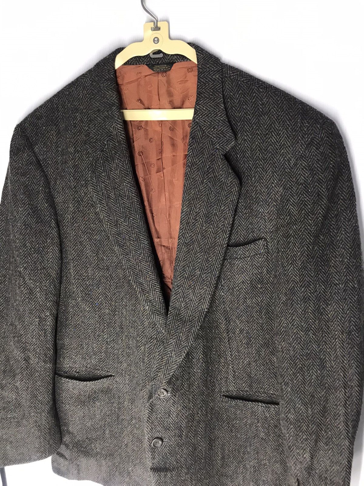 Designer × Vintage Cellini collection wool blazer coat made in usa Size 44L - 6 Thumbnail