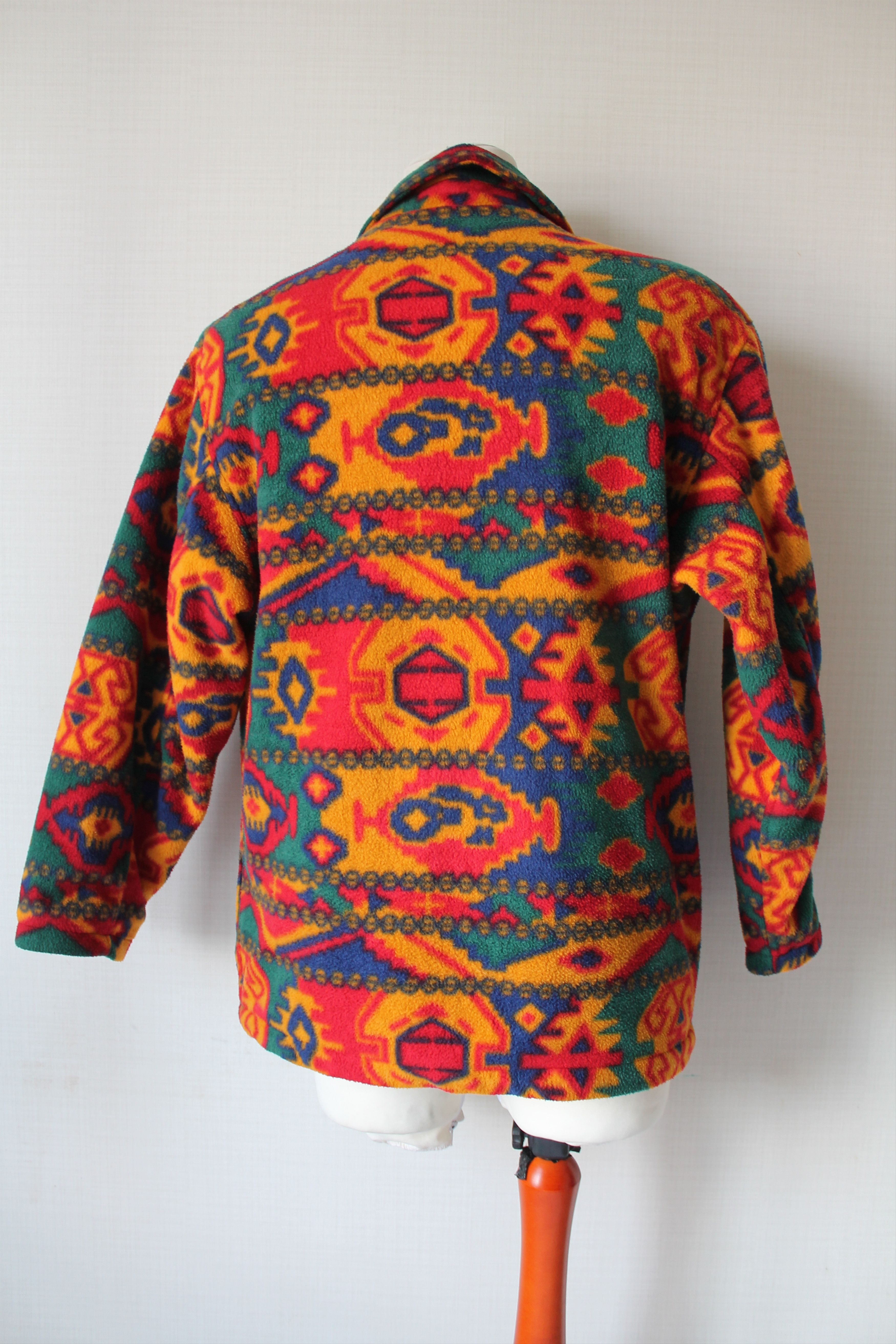 Vintage 90's Aztec Print Fleece Navajo full Zip Jacket Retro Size US S / EU 44-46 / 1 - 5 Thumbnail