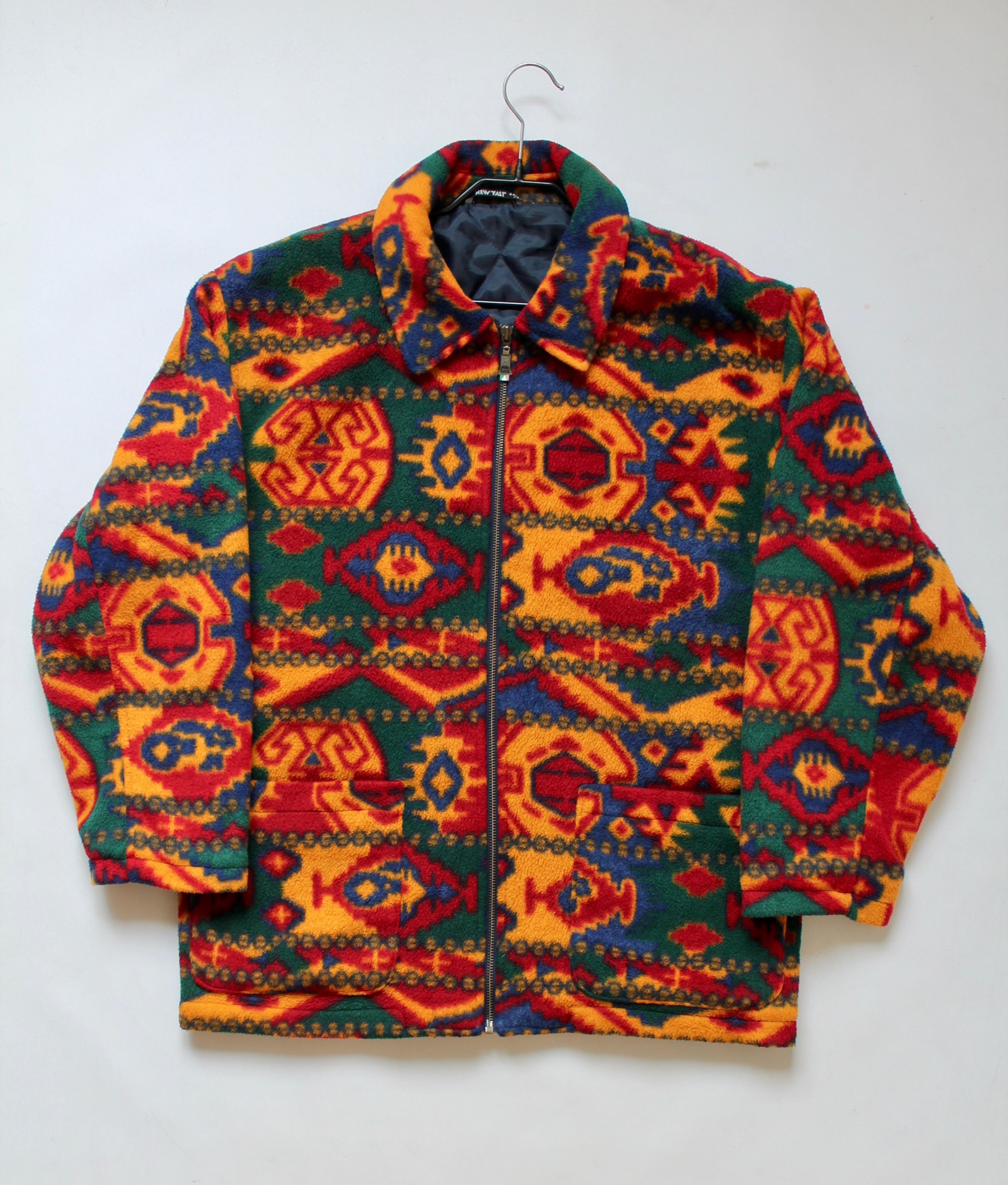 Vintage 90's Aztec Print Fleece Navajo full Zip Jacket Retro Size US S / EU 44-46 / 1 - 9 Thumbnail