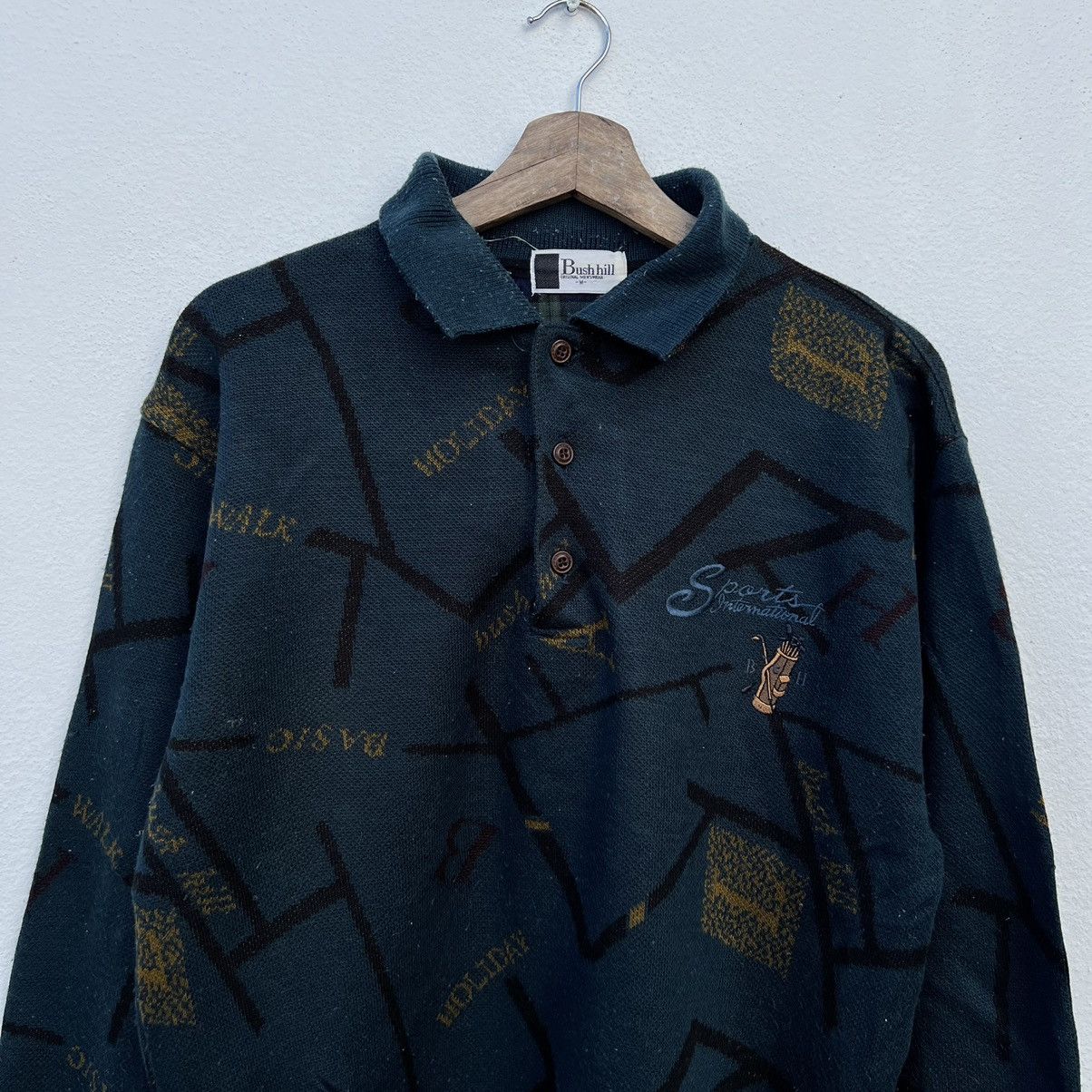 Japanese Brand VINTAGE COLLAR SWEATSHIRT BUSHHILL PATTERNED DESIGN BIG LOGO Size US M / EU 48-50 / 2 - 3 Thumbnail