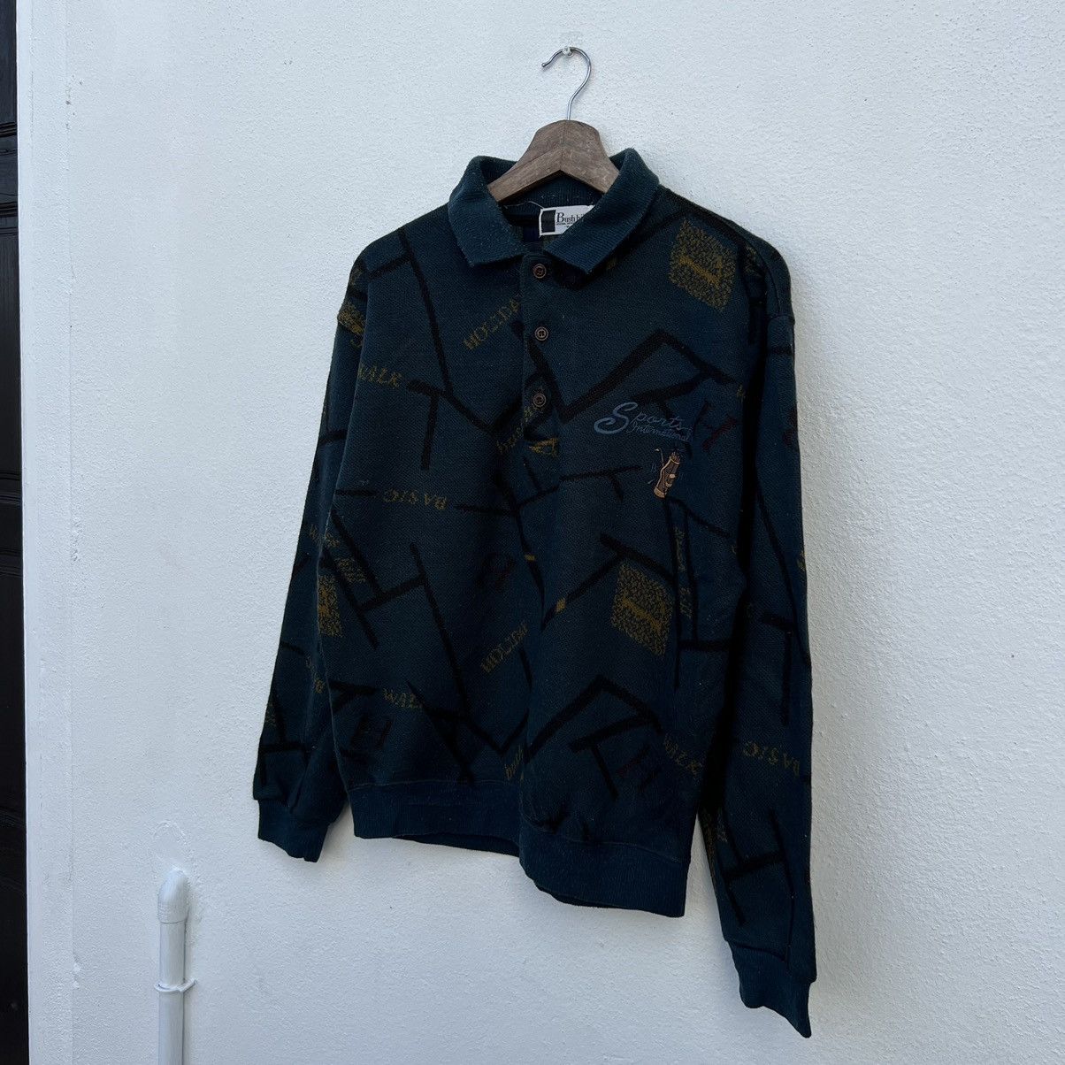 Japanese Brand VINTAGE COLLAR SWEATSHIRT BUSHHILL PATTERNED DESIGN BIG LOGO Size US M / EU 48-50 / 2 - 2 Thumbnail