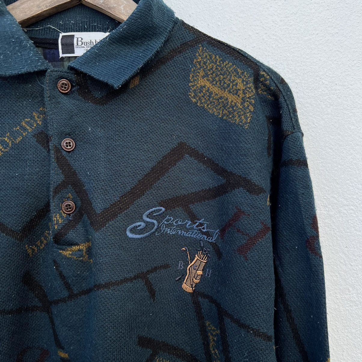 Japanese Brand VINTAGE COLLAR SWEATSHIRT BUSHHILL PATTERNED DESIGN BIG LOGO Size US M / EU 48-50 / 2 - 5 Thumbnail