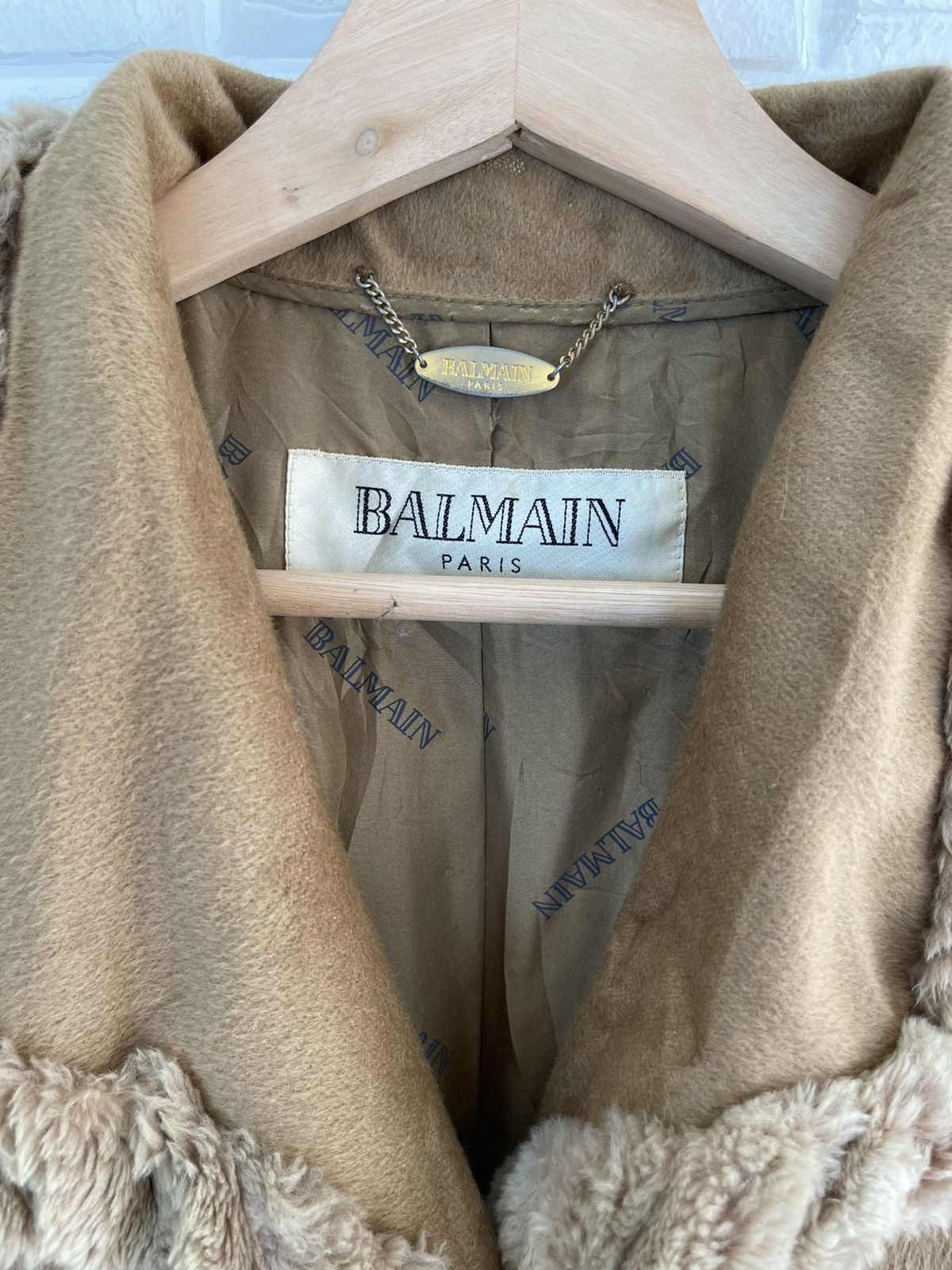 Balmain × Vintage VINTAGE BALMAIN CASHMERE LONG COAT FAUX FUR Size M / US 6-8 / IT 42-44 - 9 Thumbnail
