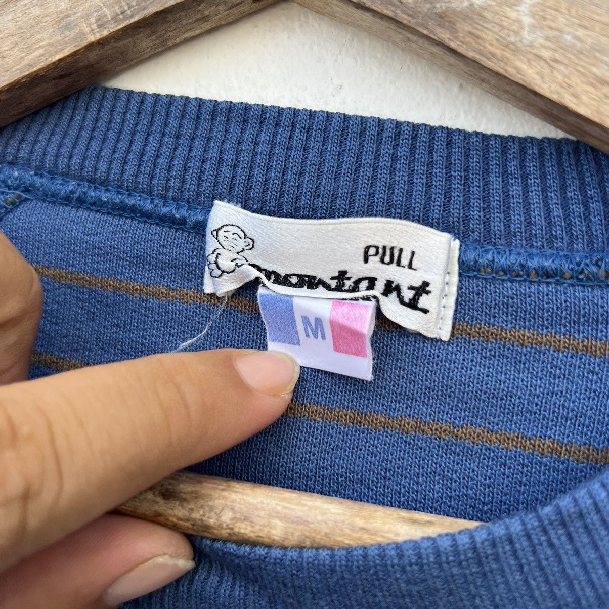 Japanese Brand VINTAGE MONTANT STRIPE SWEATSHIRT RARE STYLE Size US M / EU 48-50 / 2 - 8 Thumbnail
