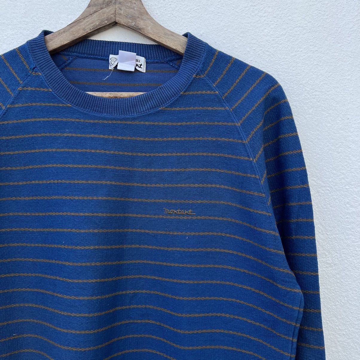 Japanese Brand VINTAGE MONTANT STRIPE SWEATSHIRT RARE STYLE Size US M / EU 48-50 / 2 - 3 Thumbnail