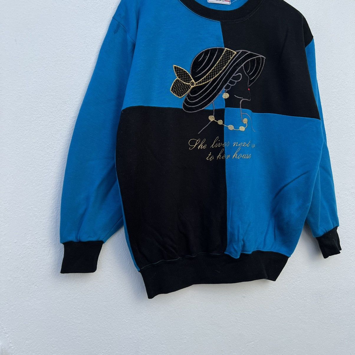 Japanese Brand VINTAGE LACIFONELLI PATCHWORK DESIGN SWEATSHIRT BIG LOGO Size US M / EU 48-50 / 2 - 4 Thumbnail