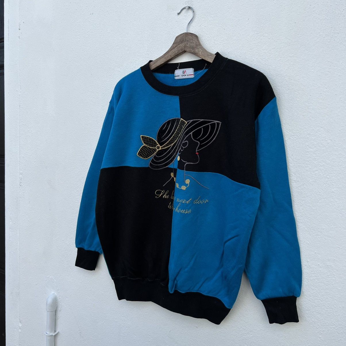 Japanese Brand VINTAGE LACIFONELLI PATCHWORK DESIGN SWEATSHIRT BIG LOGO Size US M / EU 48-50 / 2 - 2 Thumbnail