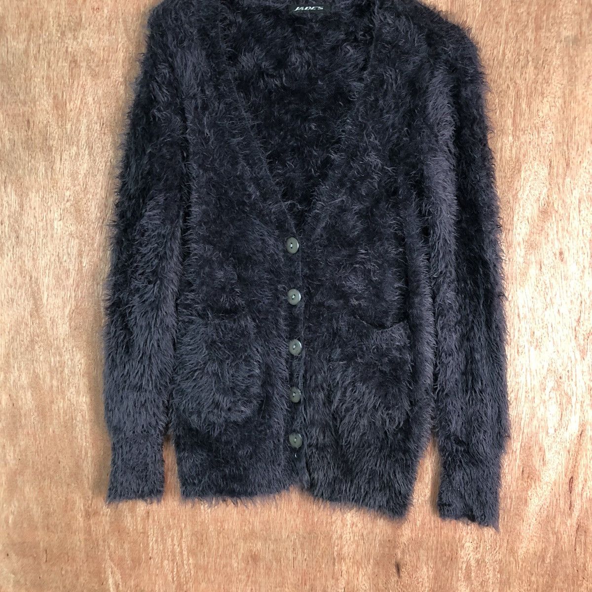 Homespun Knitwear Jades cardigan Shag Shaggy Fur Mohair Cardigan #6504DL Size M / US 6-8 / IT 42-44 - 3 Thumbnail