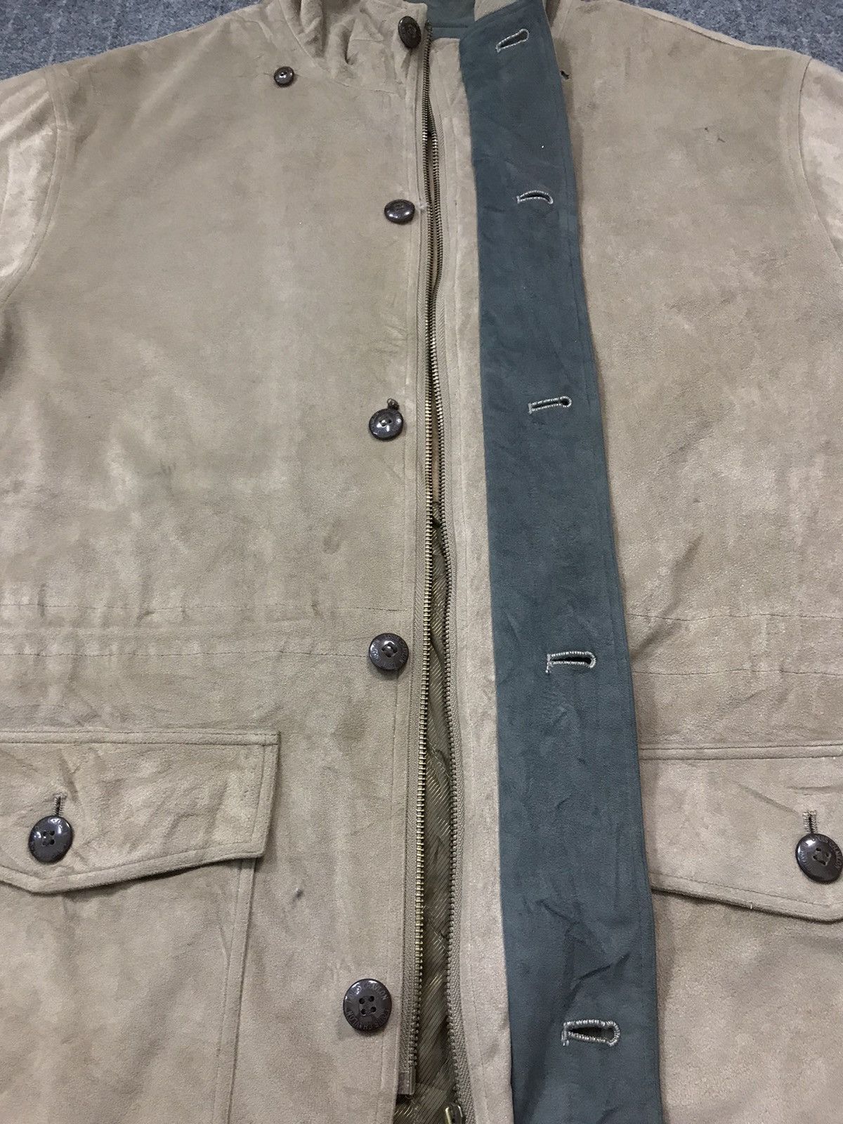 Japanese Brand × Vintage 90s Louis Chavlon Rich Life Suede Jacket Coat Safari Size US XL / EU 56 / 4 - 4 Thumbnail