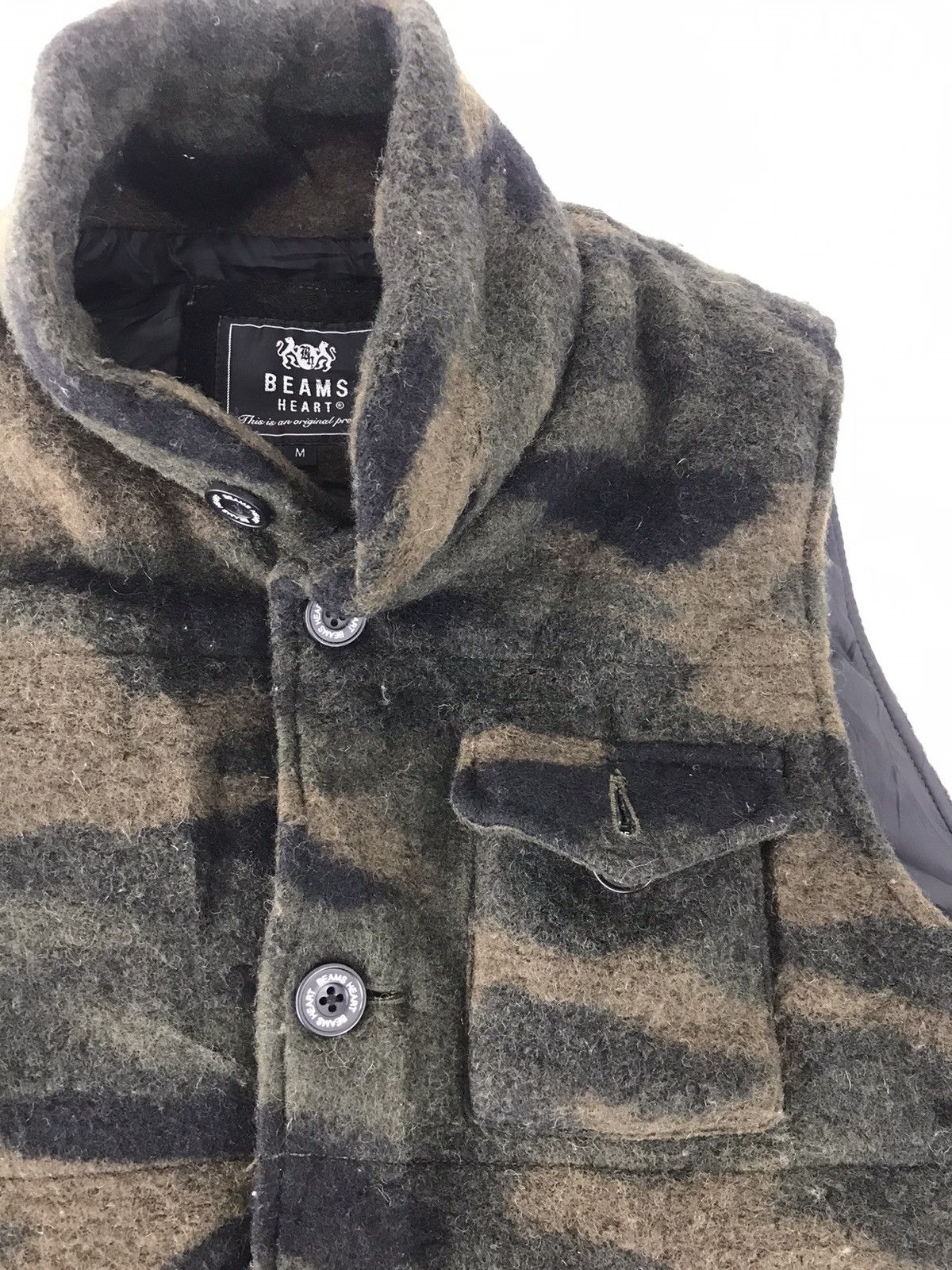 Beams Plus × Japanese Brand Beams Heart Fleece Dark Camouflage Army Insulated Wool Size US S / EU 44-46 / 1 - 3 Thumbnail