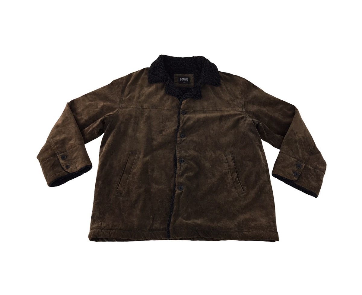 Japanese Brand × Kansai Yamamoto Kansai Jeans Kansai Yamamoto Corduroy Shearling Jacket Size US XXL / EU 58 / 5 - 1 Thumbnail
