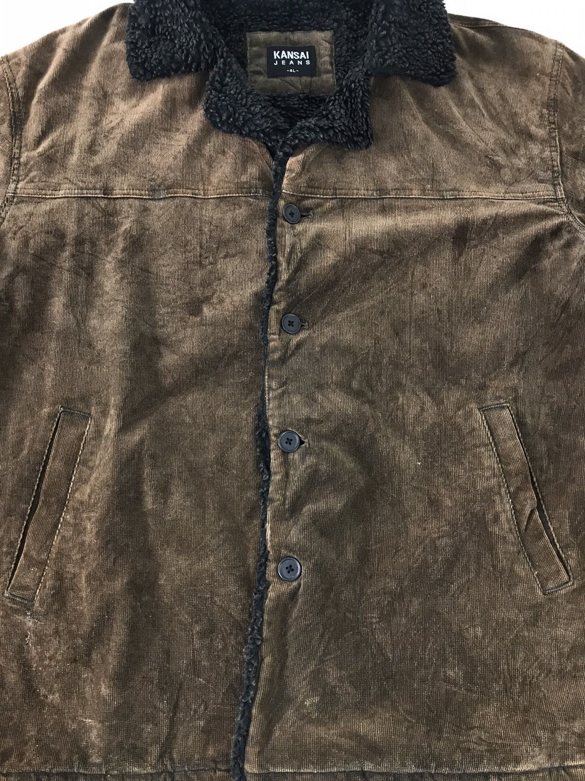 Japanese Brand × Kansai Yamamoto Kansai Jeans Kansai Yamamoto Corduroy Shearling Jacket Size US XXL / EU 58 / 5 - 3 Thumbnail