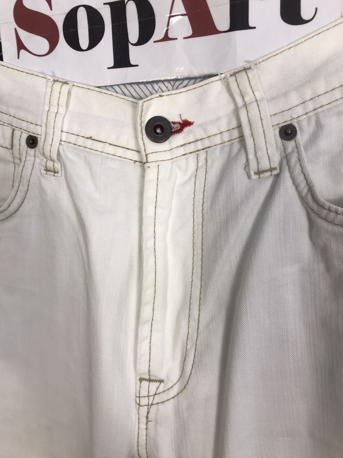 Tommy Hilfiger × Vintage Vintage Tommy Hilfiger Jeans White Colour Design Size US 31 - 6 Thumbnail