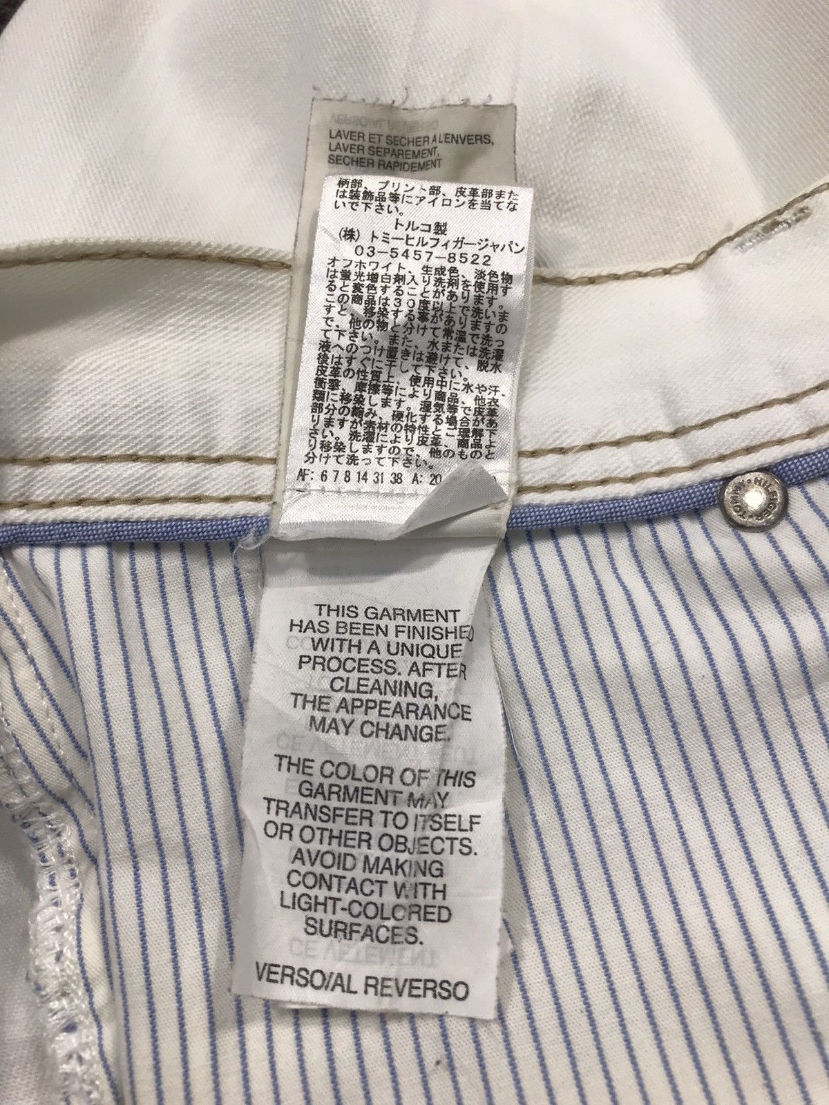 Tommy Hilfiger × Vintage Vintage Tommy Hilfiger Jeans White Colour Design Size US 31 - 19 Thumbnail