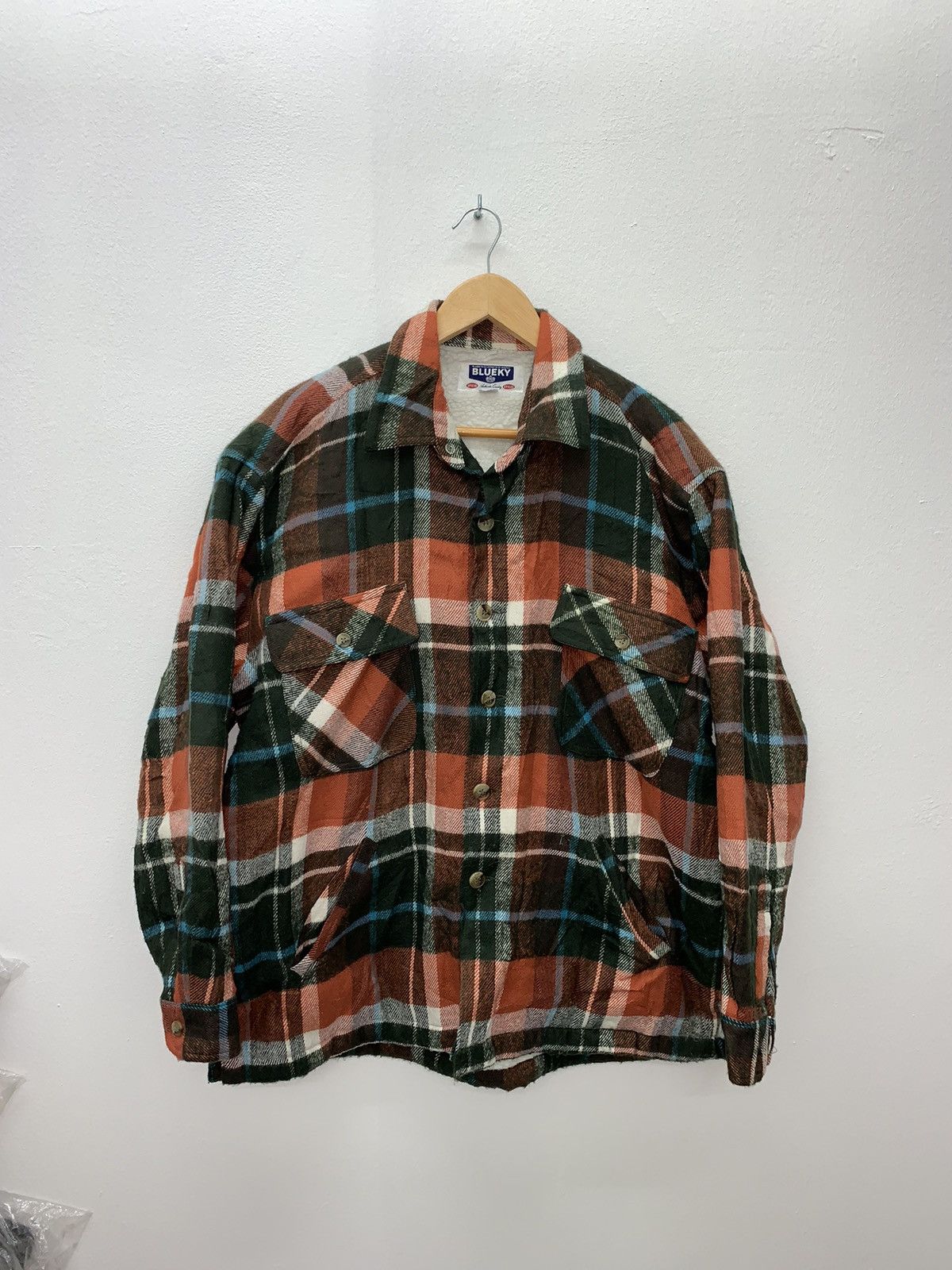 Vintage JapaneseBrand Blueky Sherpa Flannel Jacket