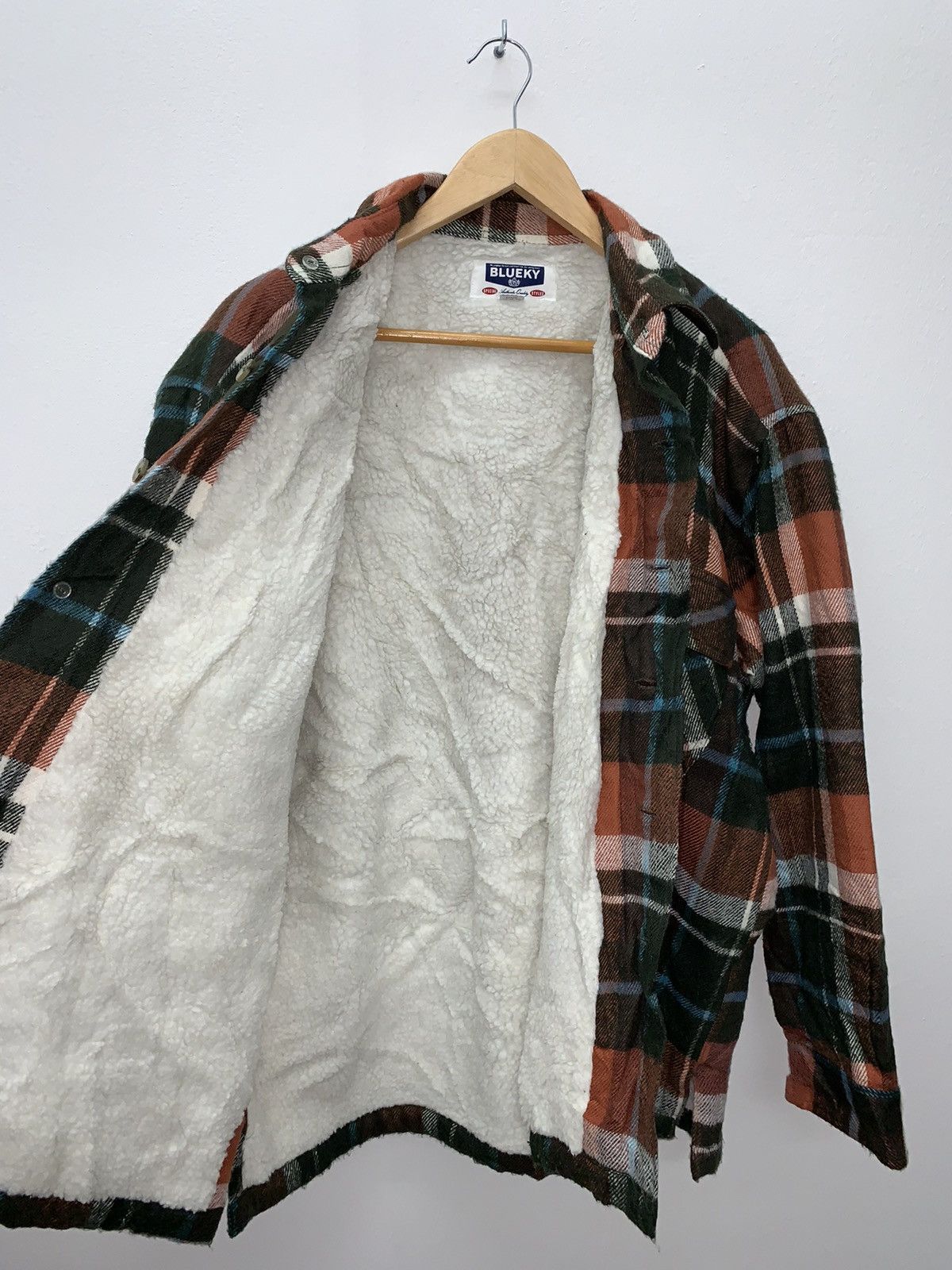 Vintage JapaneseBrand Blueky Sherpa Flannel Jacket